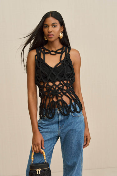 DANICA CROCHET TOP - BLACK | DANICA CROCHET TOP - BLACK