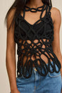 DANICA CROCHET TOP - BLACK