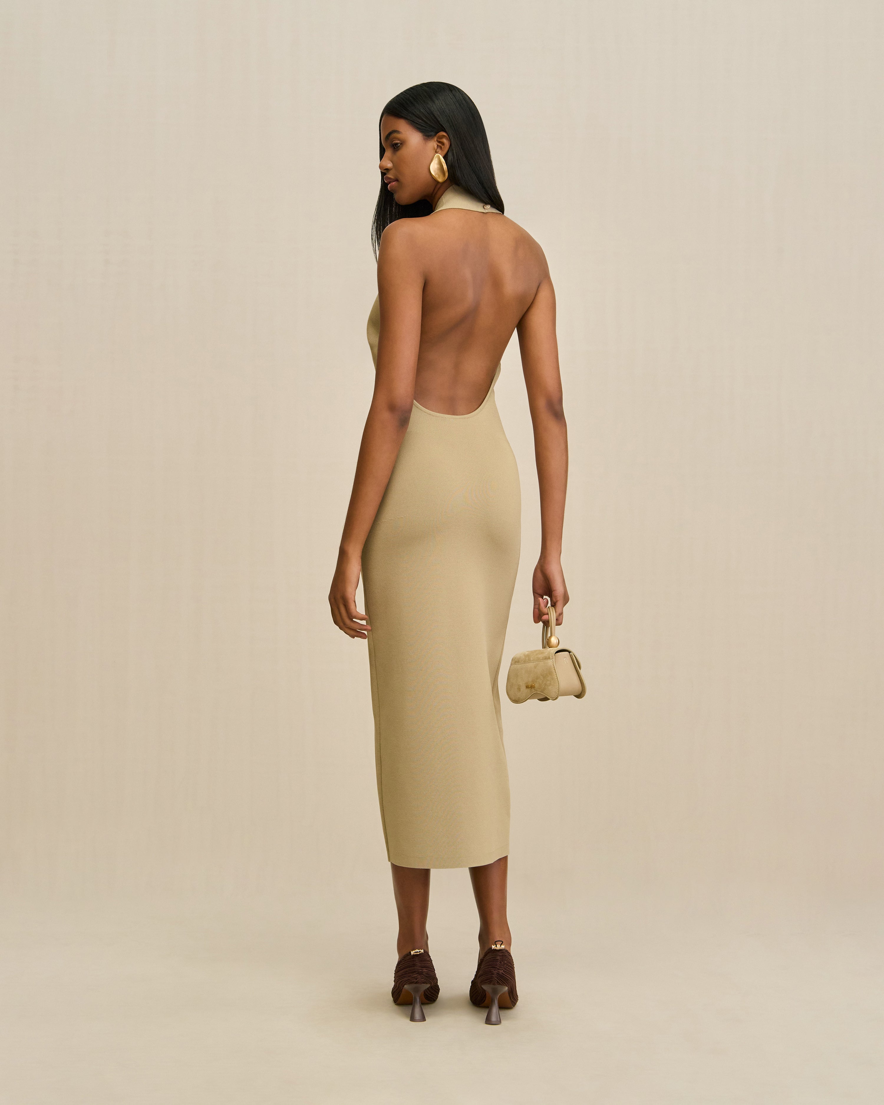 CAIA KNIT DRESS - NUTMEG