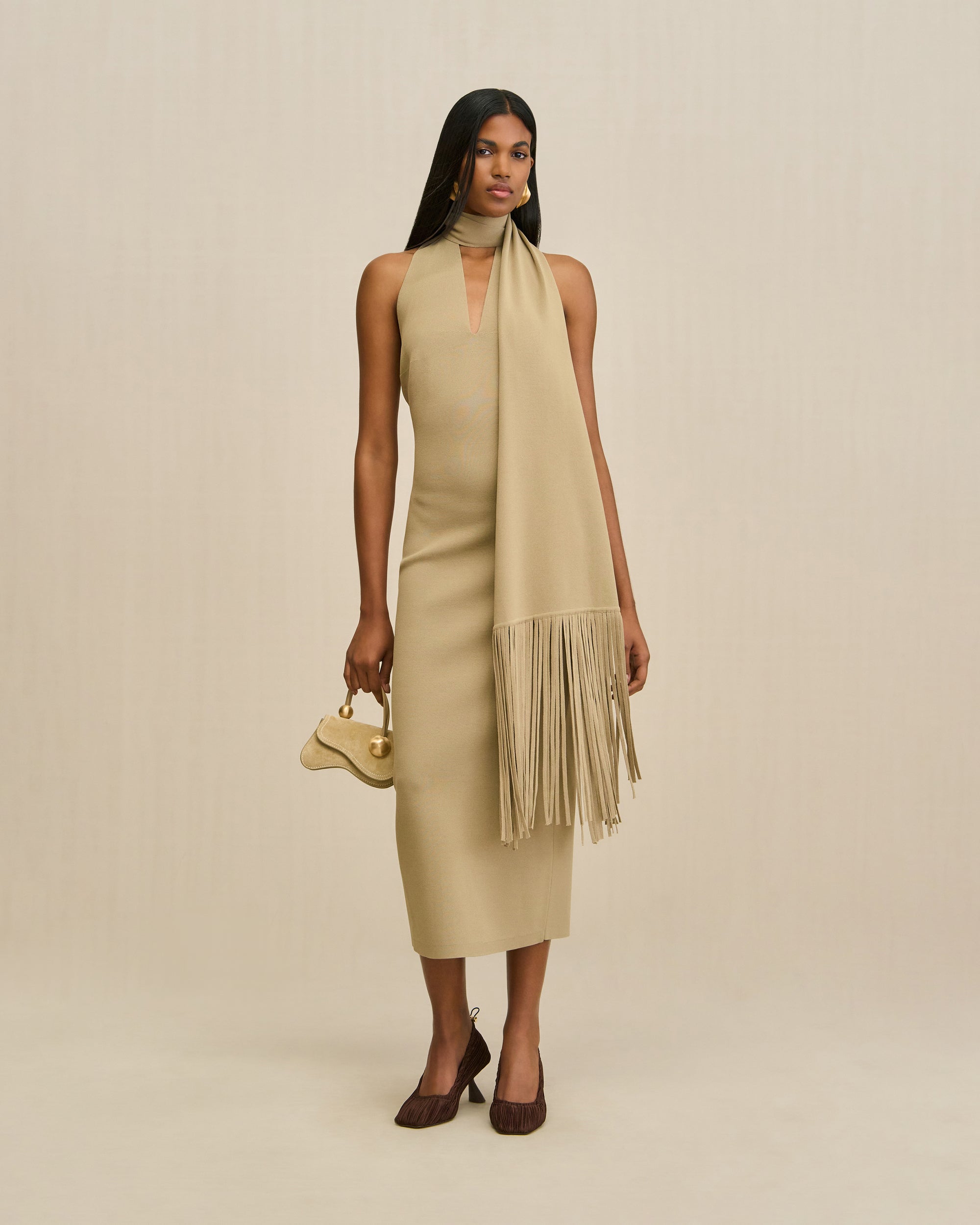 CAIA KNIT DRESS - NUTMEG