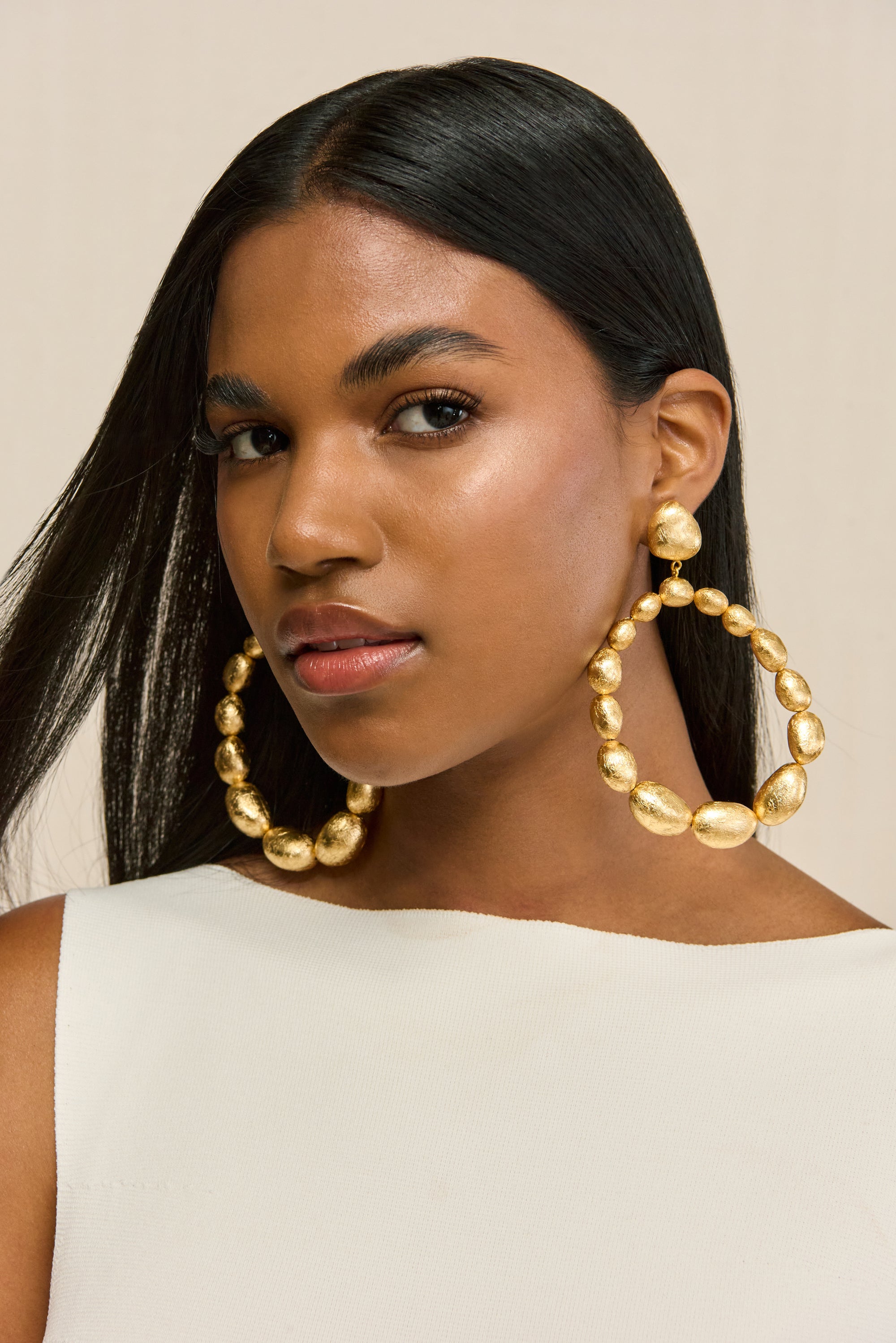 SIRA EARRING - GOLD FOILED WOOD