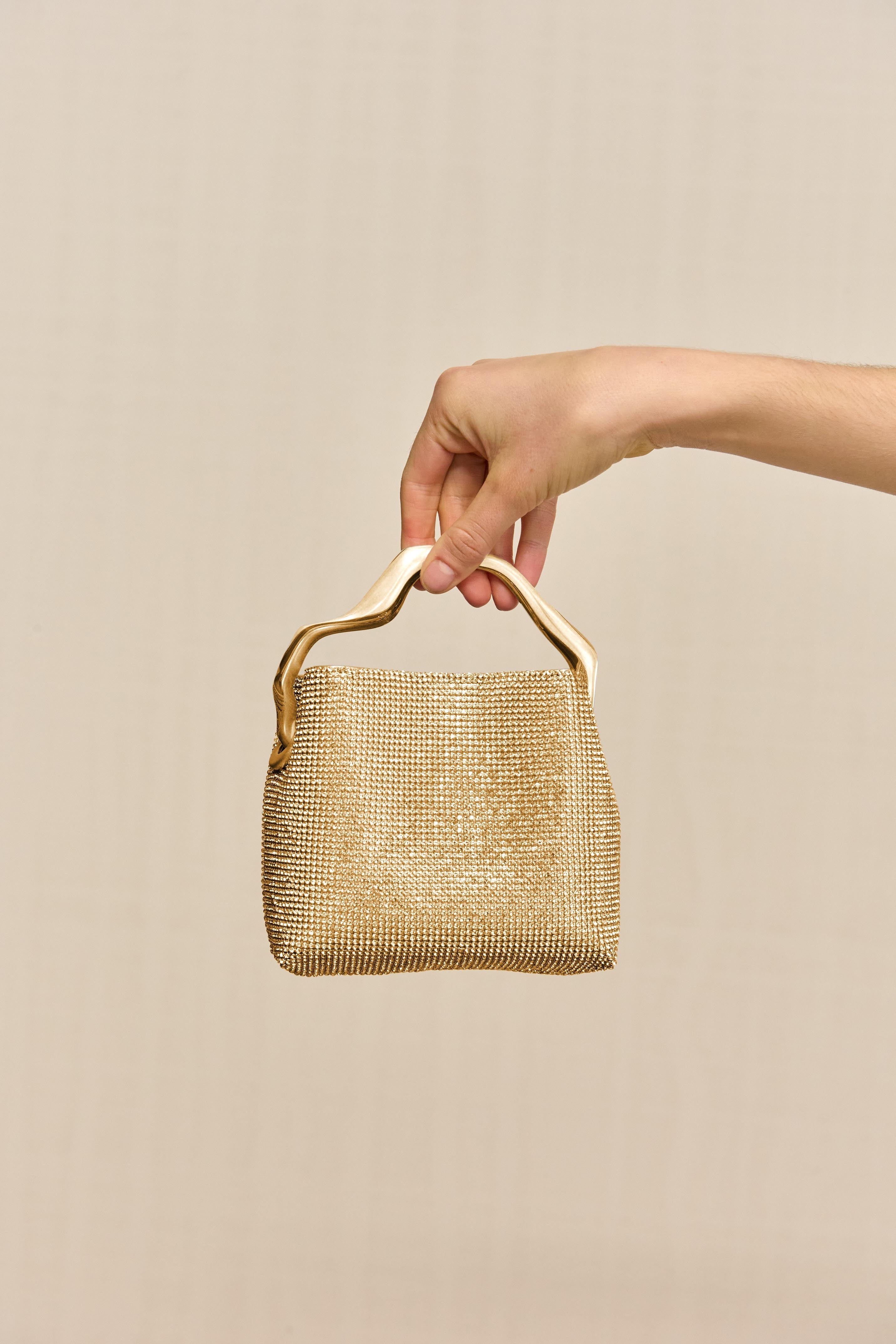 SOLENE MINI RHINESTONE BAG - SAND DOLLAR