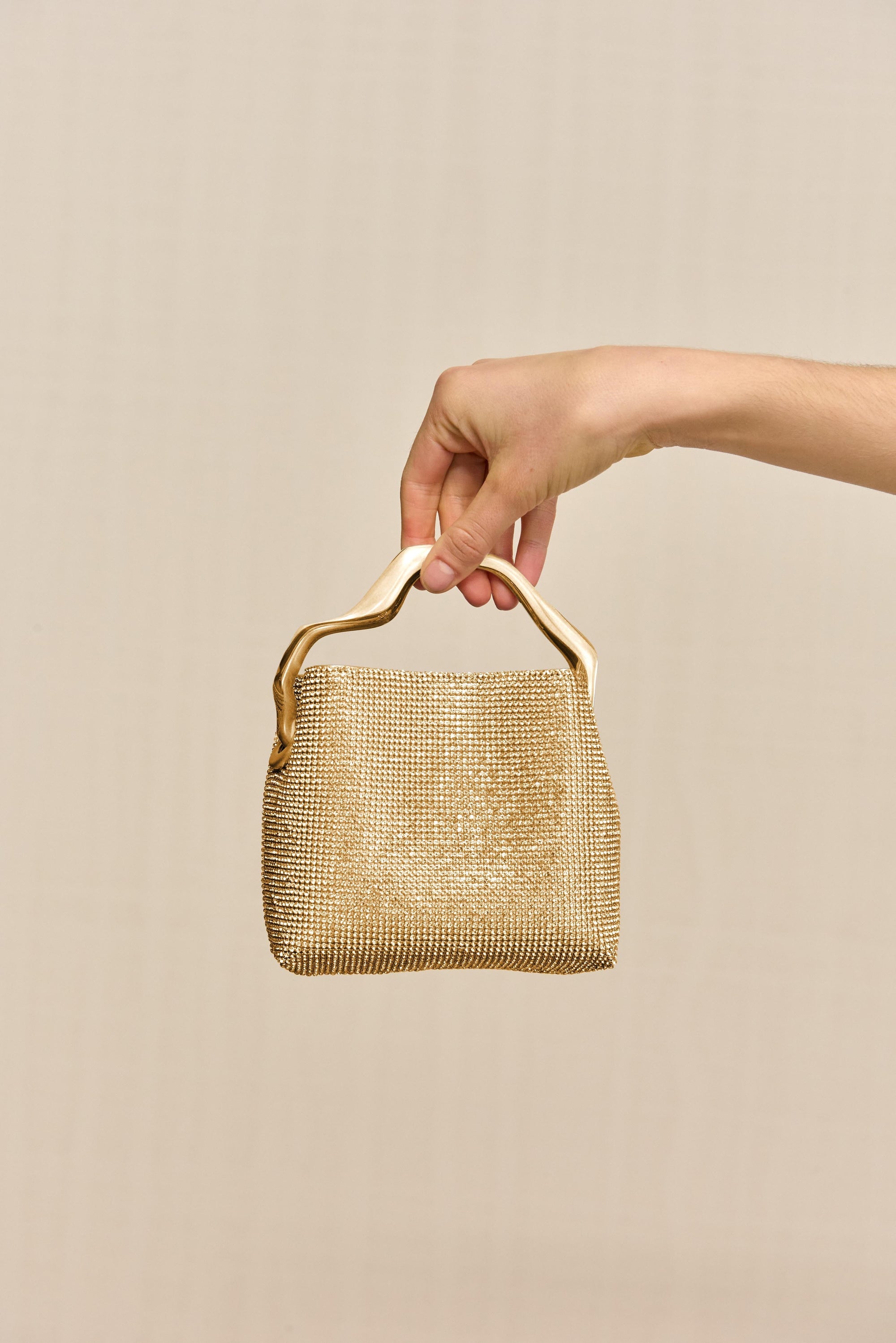 SOLENE MINI RHINESTONE BAG - SAND DOLLAR