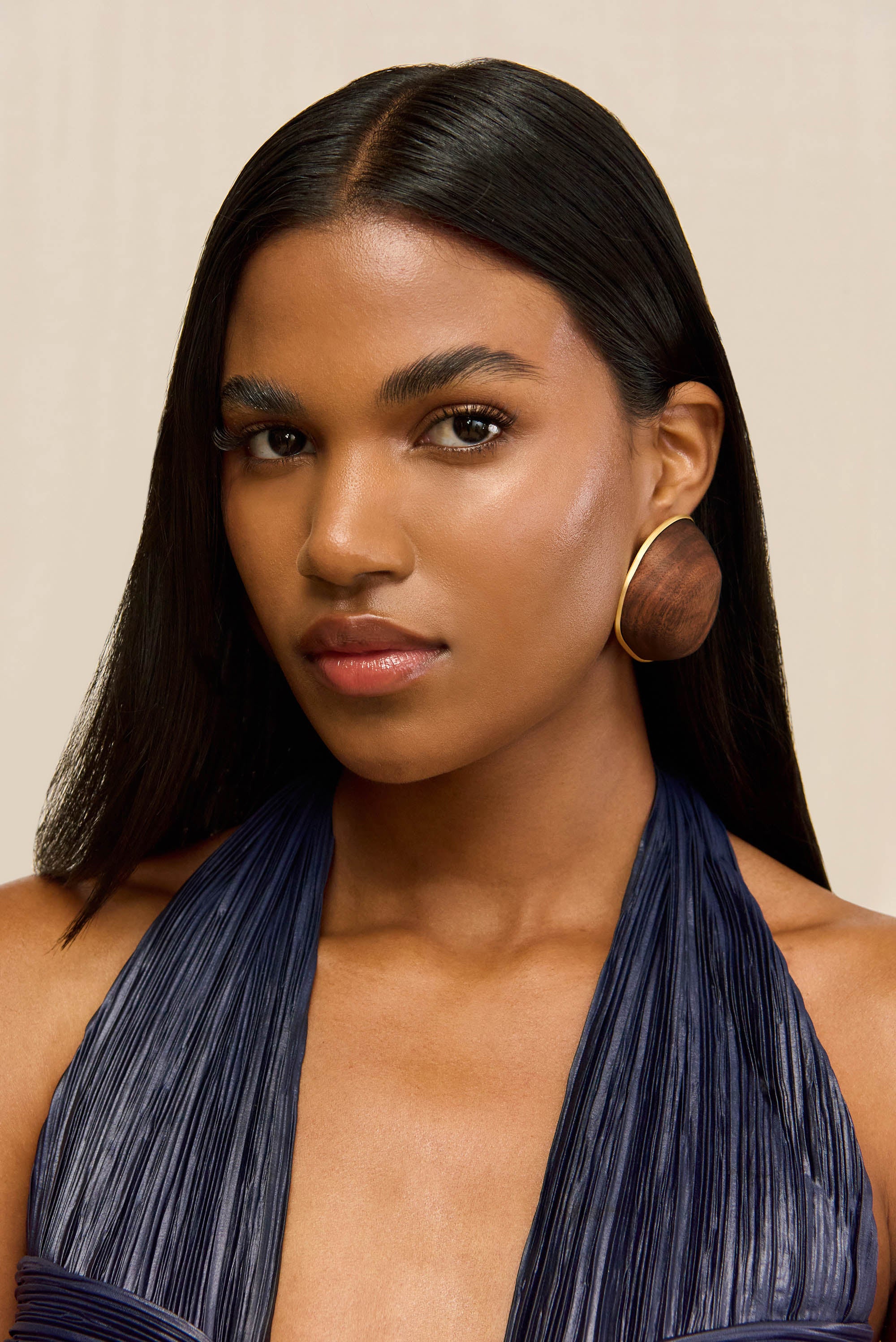 INA EARRING - WALNUT