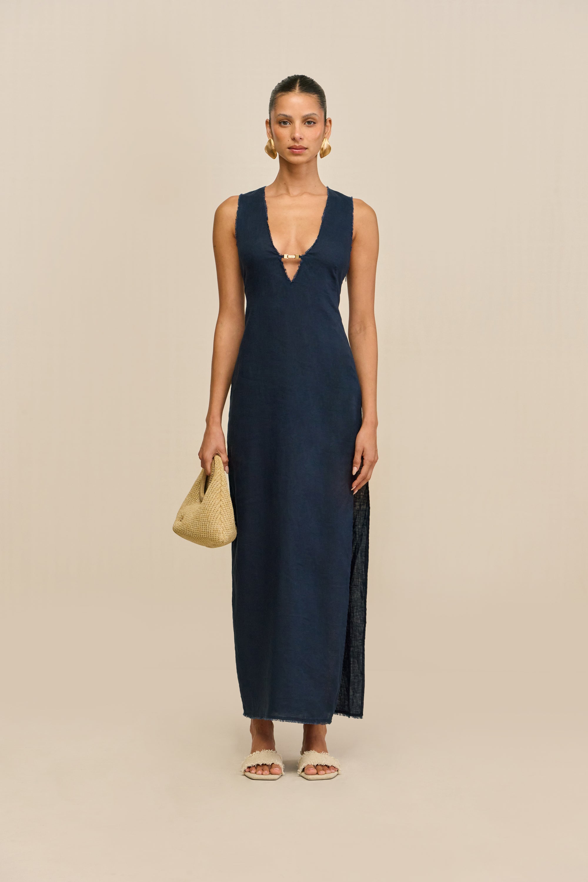 NORMA DRESS - DEEP LAKE