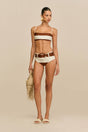 TAREK BIKINI BOTTOM - LARGE SADDLE STRIPE