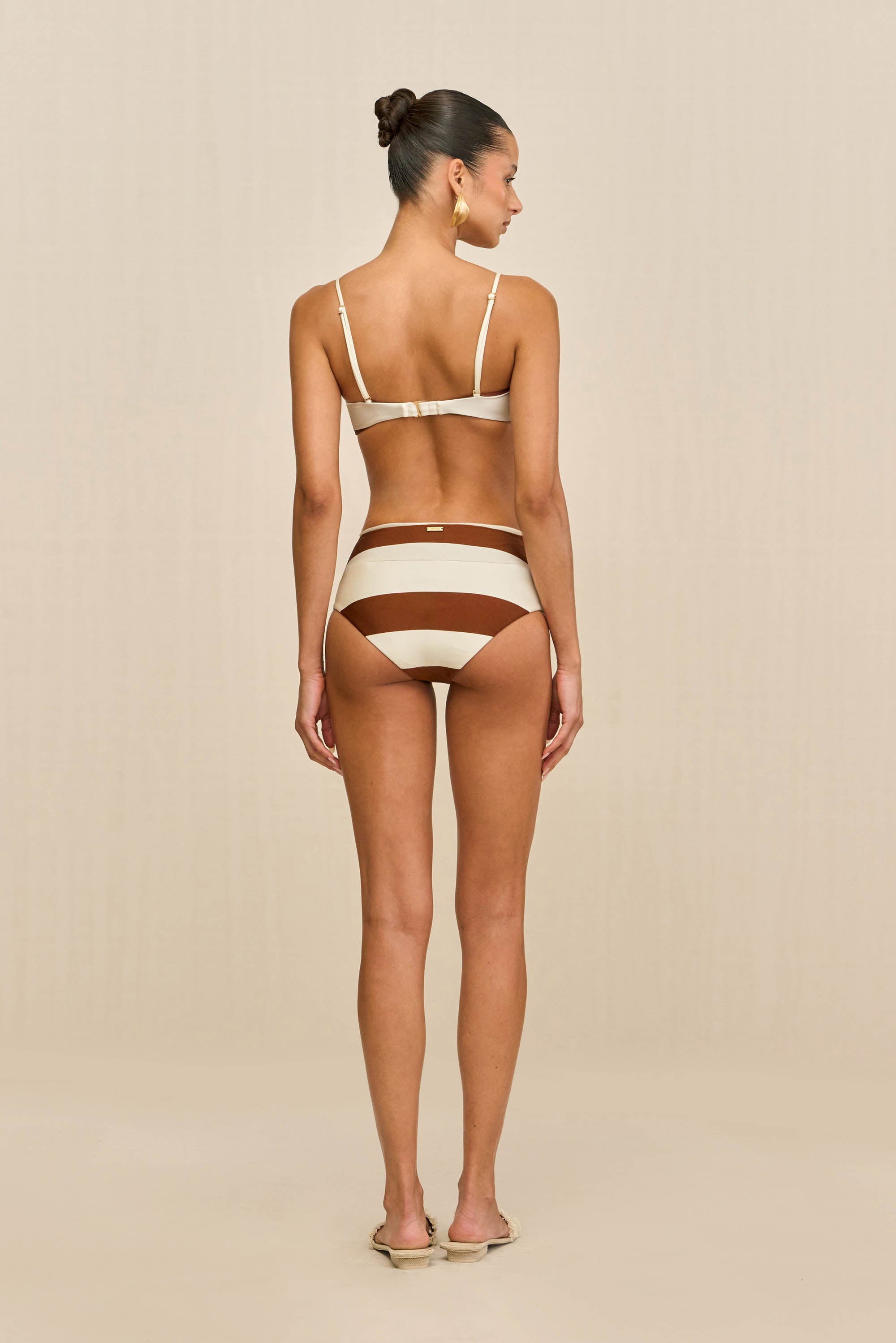 TAREK BIKINI BOTTOM - LARGE SADDLE STRIPE