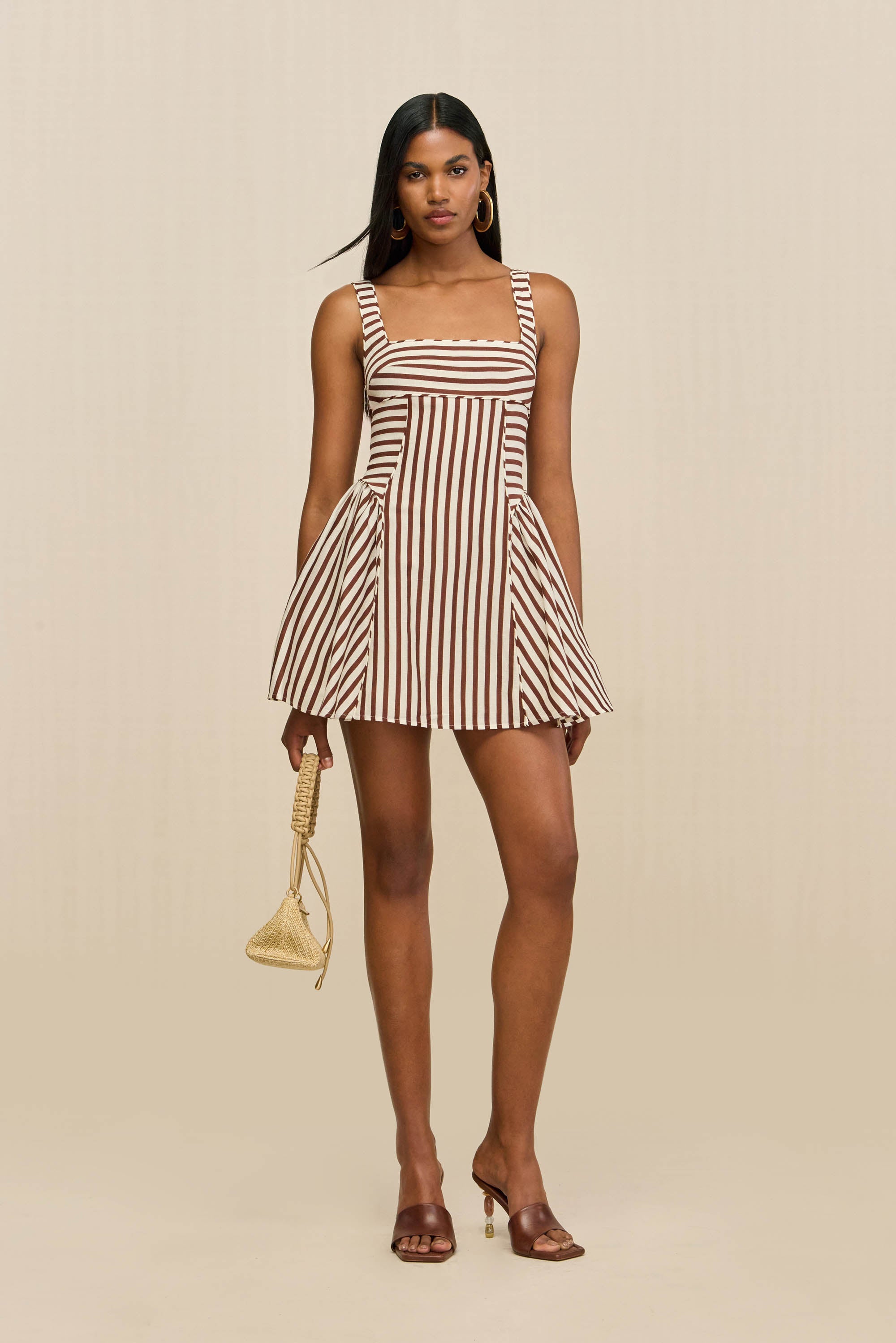 BANKS DRESS - SMALL SADDLE STRIPE