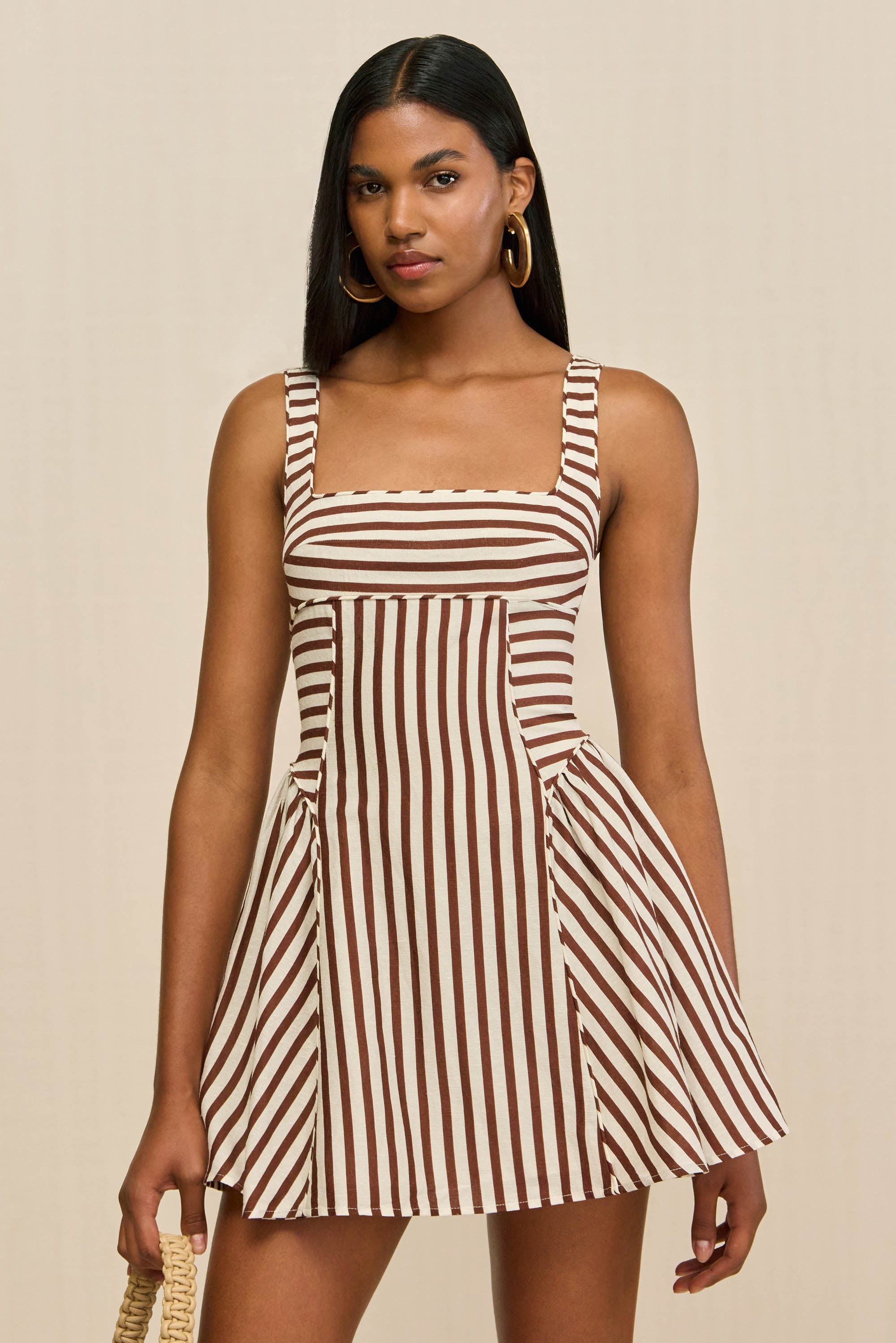 BANKS DRESS - SMALL SADDLE STRIPE
