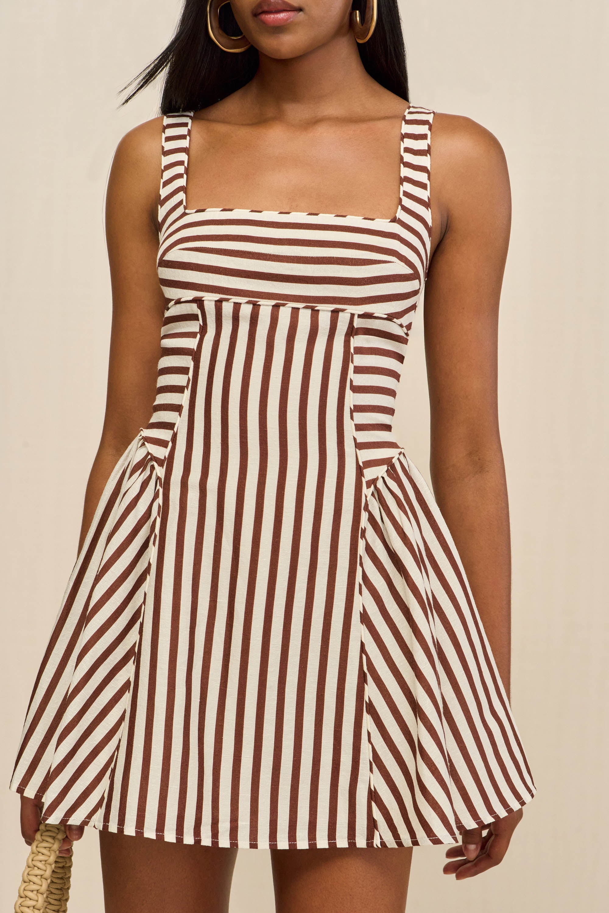 BANKS DRESS - SMALL SADDLE STRIPE