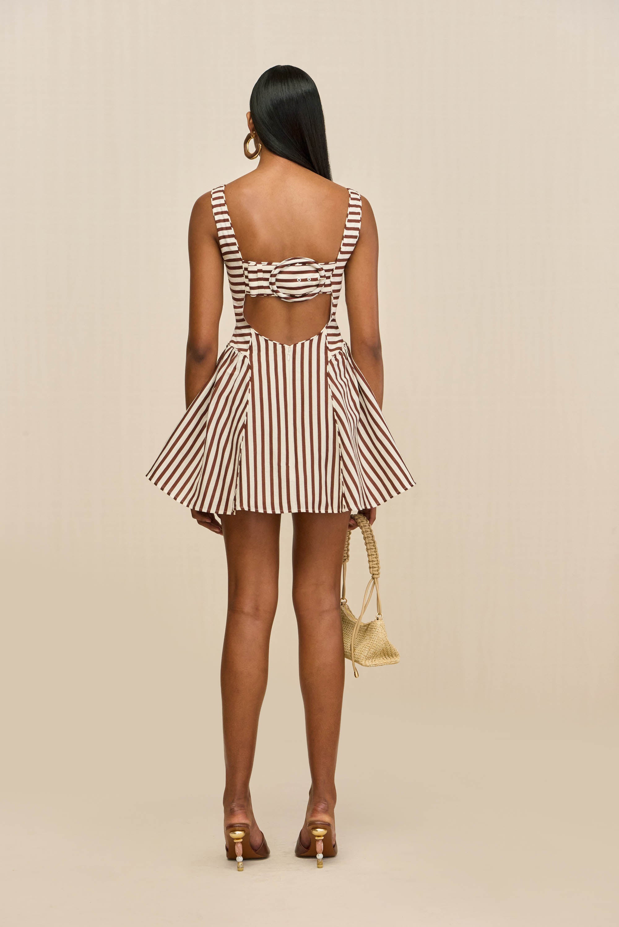 BANKS DRESS - SMALL SADDLE STRIPE