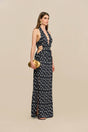 AASHVI GOWN - SMALL DOT DEEP LAKE