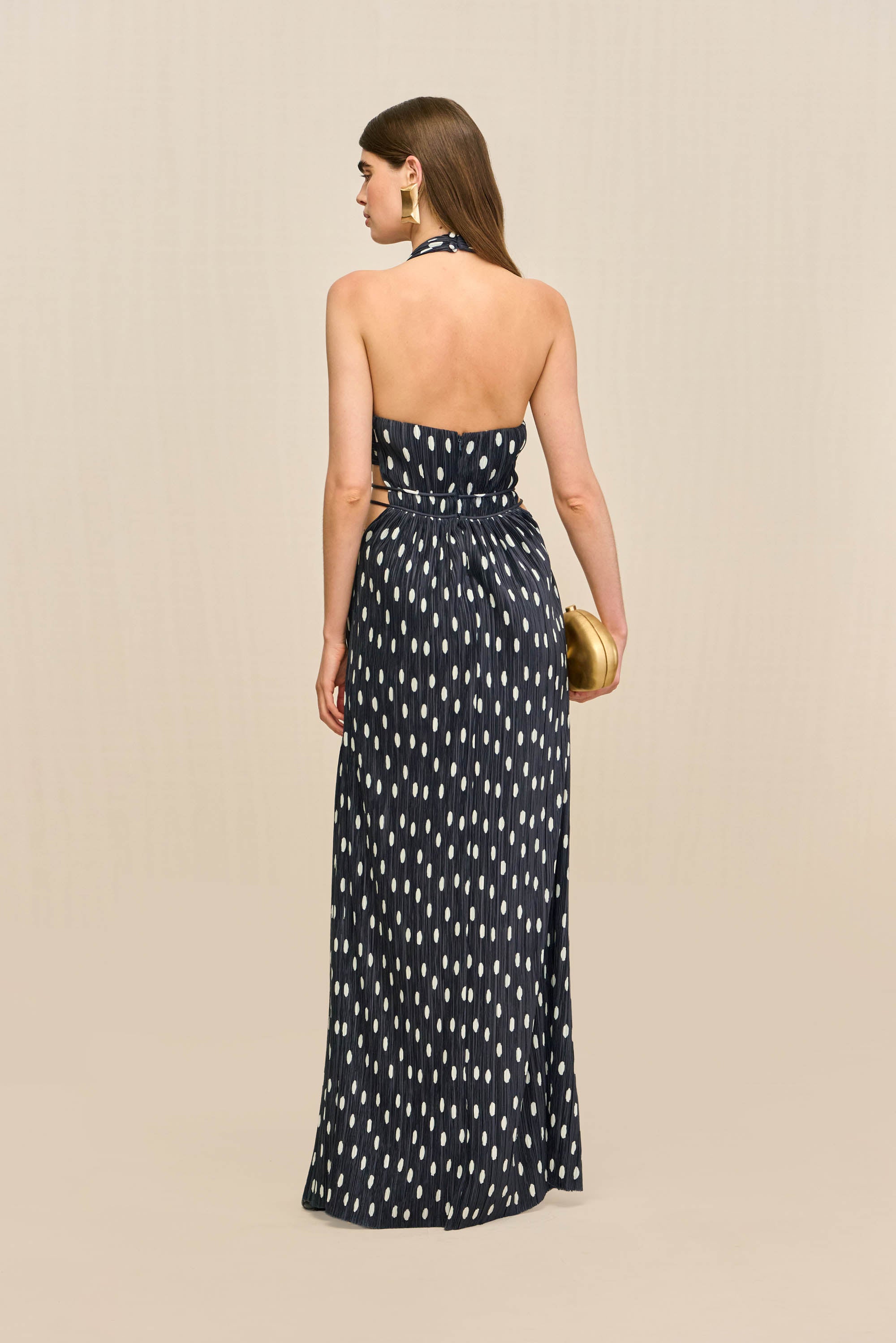 AASHVI GOWN - SMALL DOT DEEP LAKE