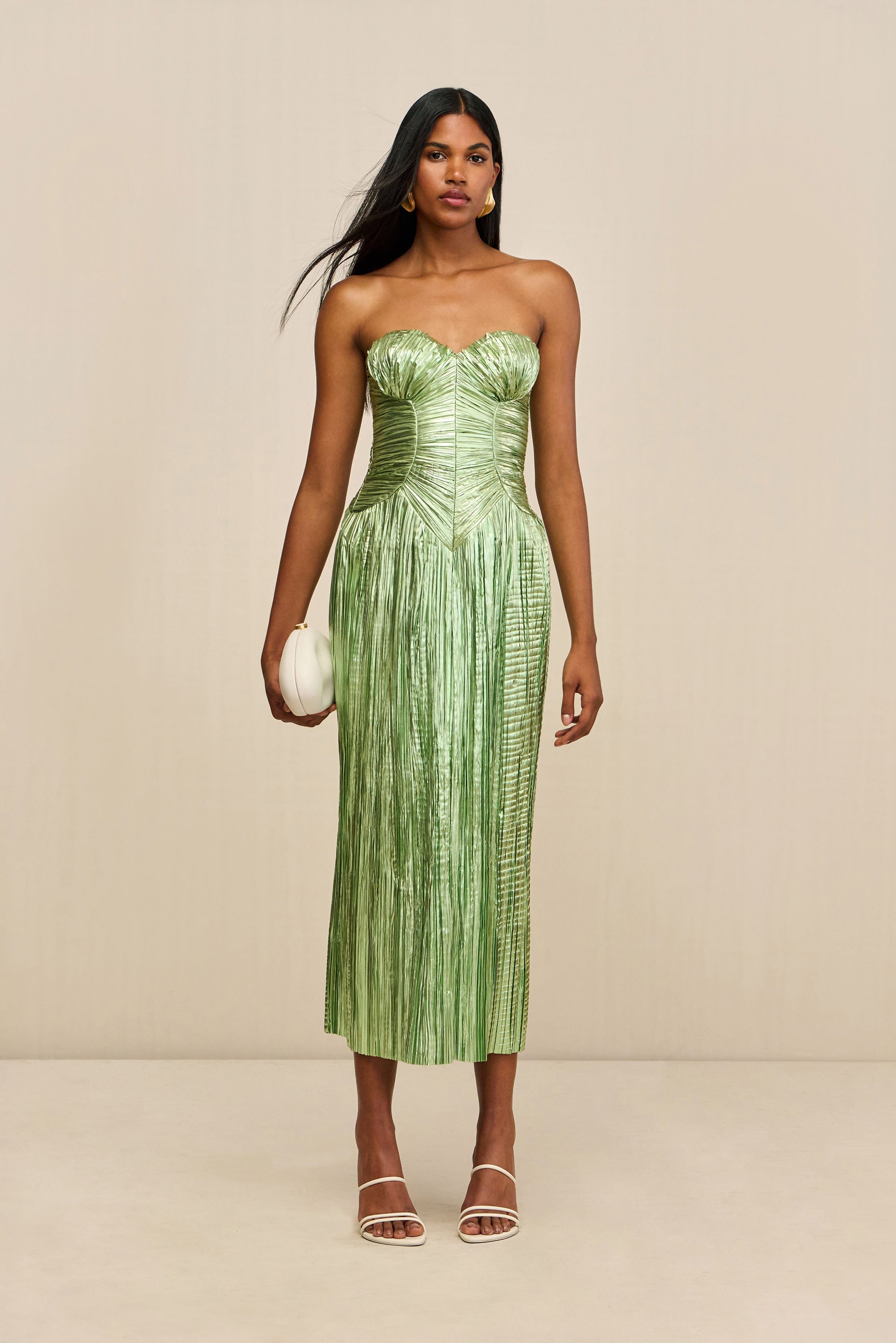 ASHIKA GOWN - SPEARMINT METALLIC