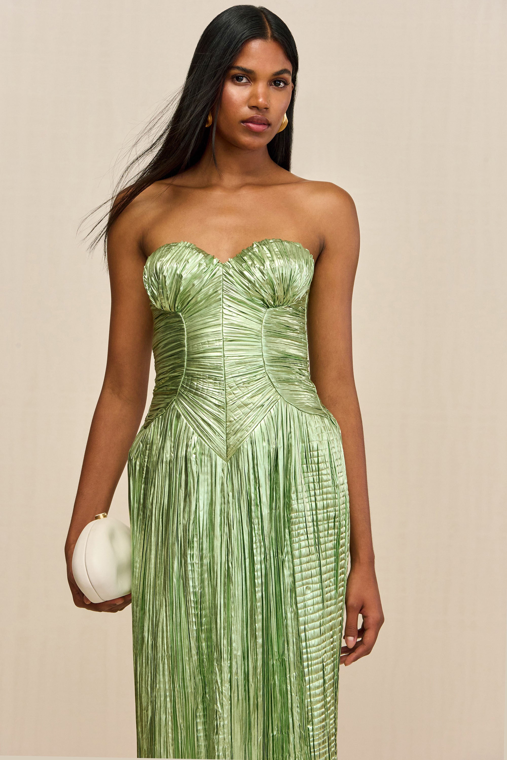 ASHIKA GOWN - SPEARMINT METALLIC