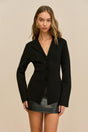 ELOMI KNIT CARDIGAN - BLACK