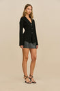 ELOMI KNIT CARDIGAN - BLACK