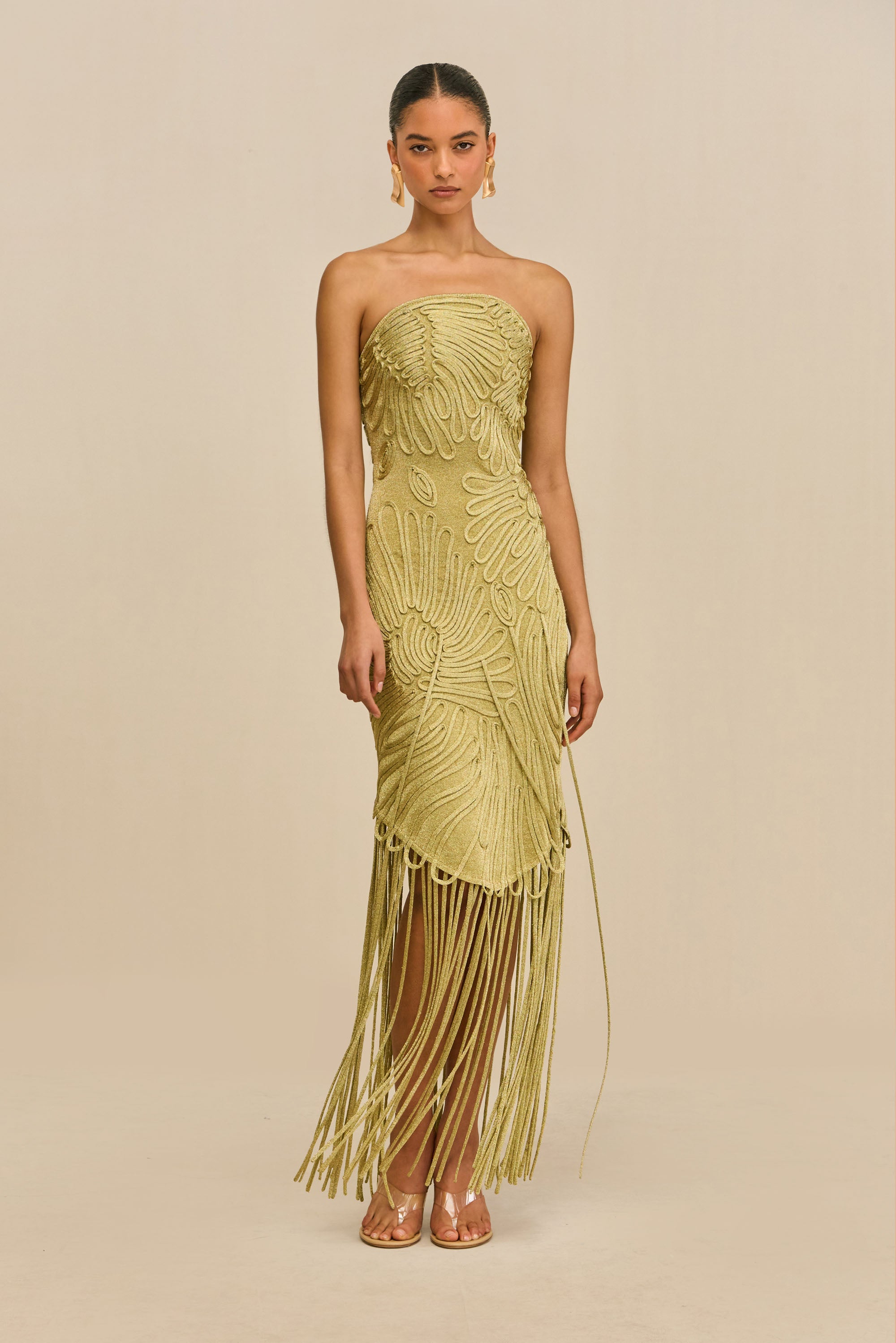 Cult Gaia Edina Dress in Metallic Gold
