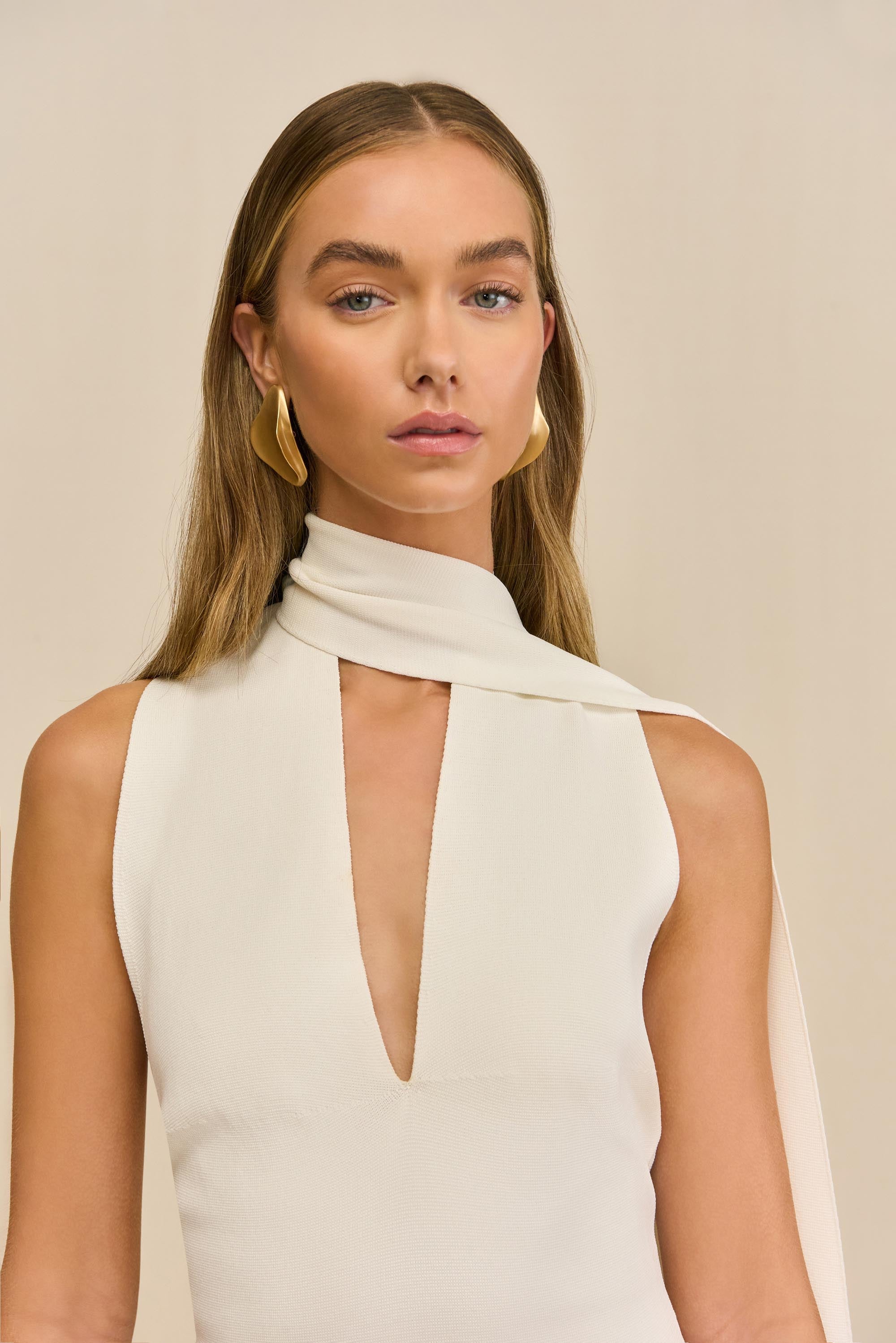 CAIA KNIT DRESS - OFF WHITE