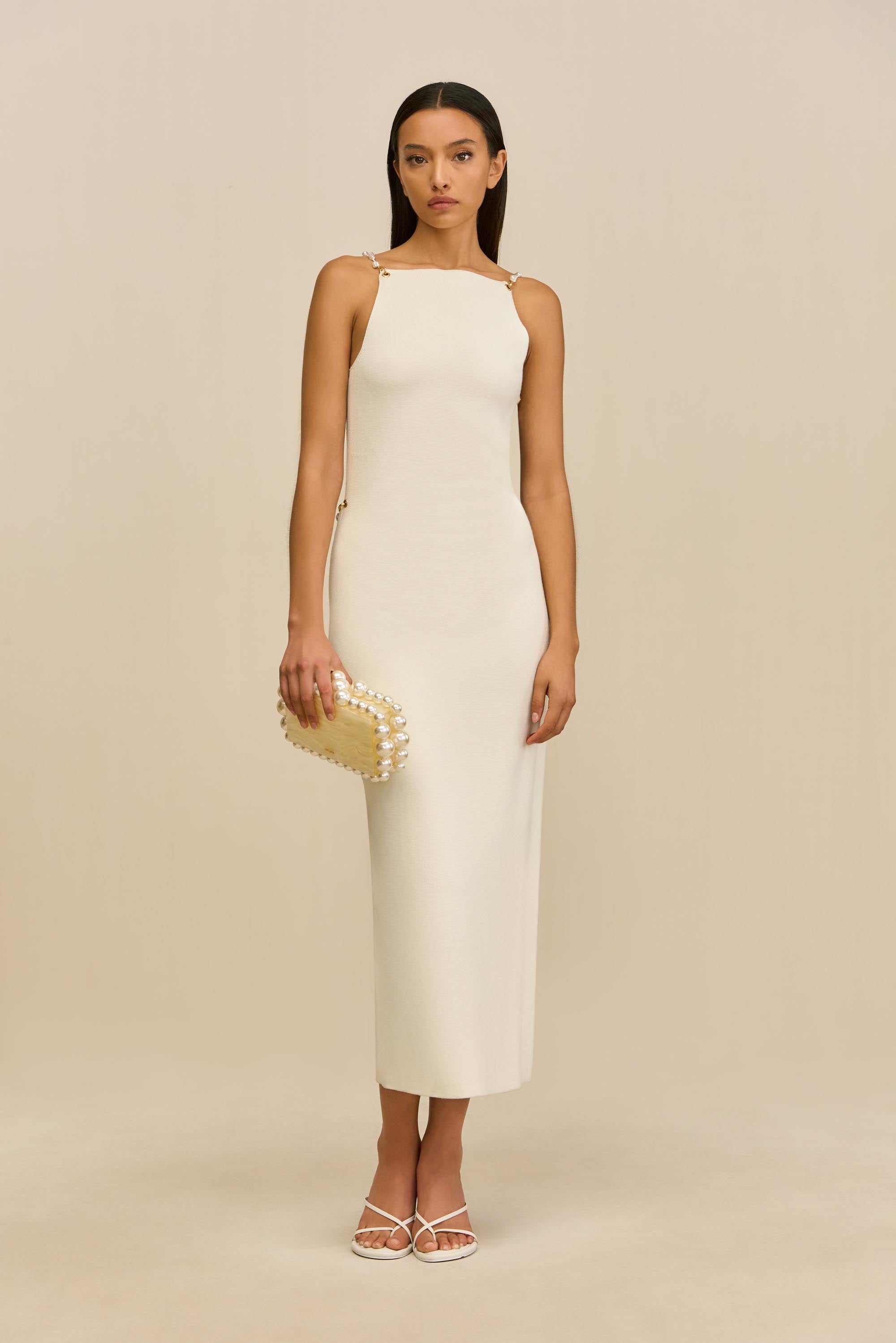 CASSI KNIT DRESS - OFF WHITE