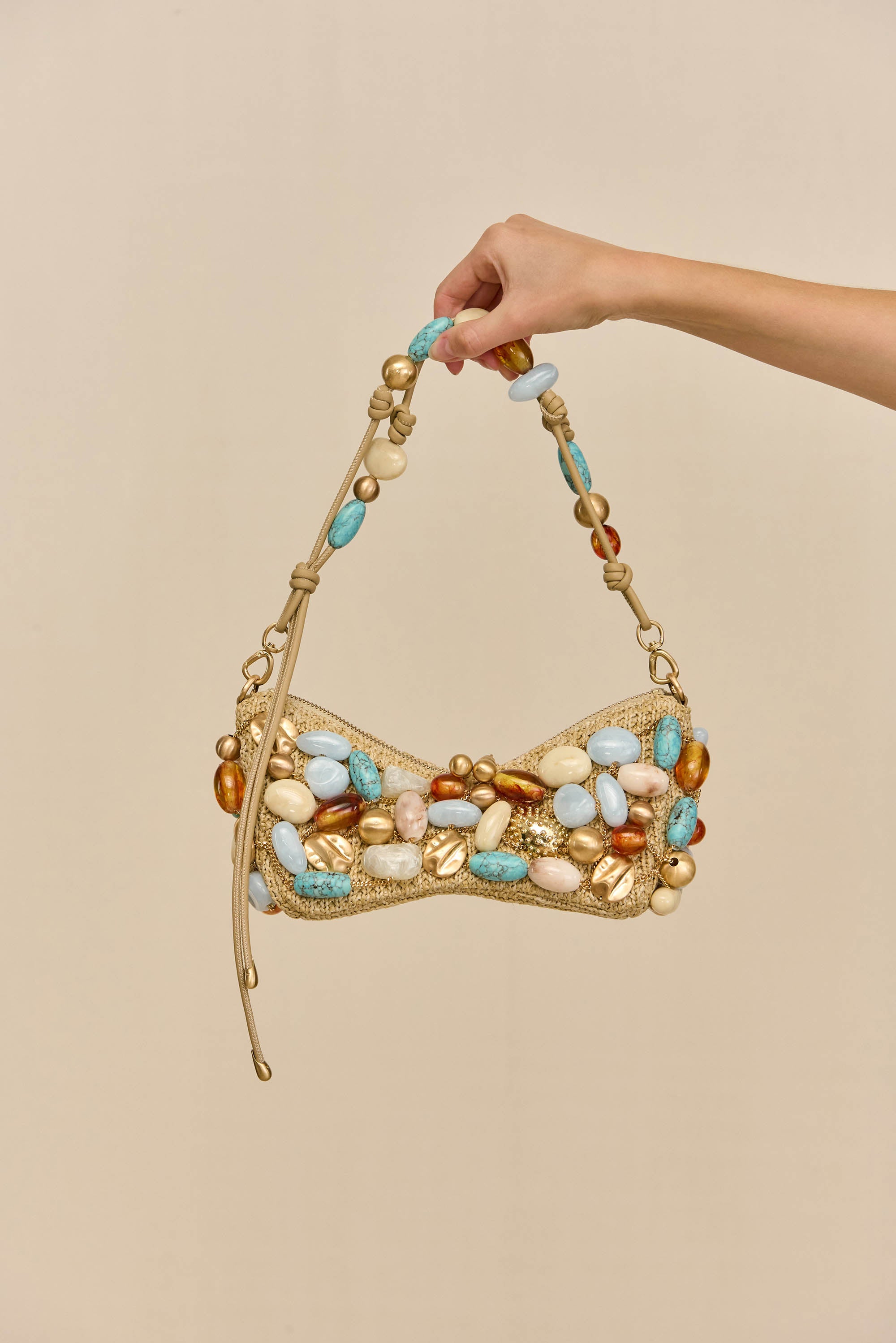 MERCIER MINI SHOULDER BAG - IBIZA TURQUOISE BAUBLE MULTI