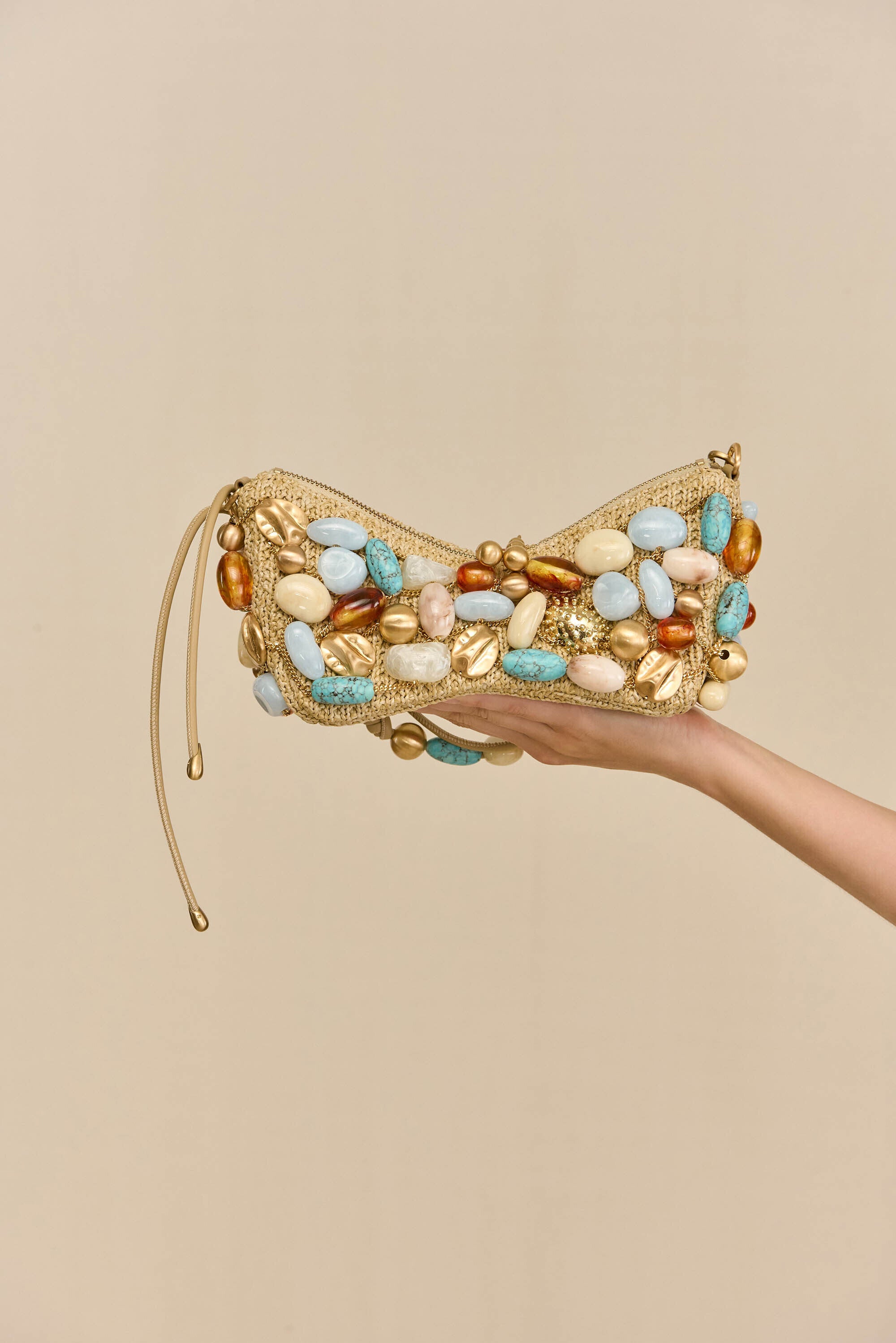 MERCIER MINI SHOULDER BAG - IBIZA TURQUOISE BAUBLE MULTI