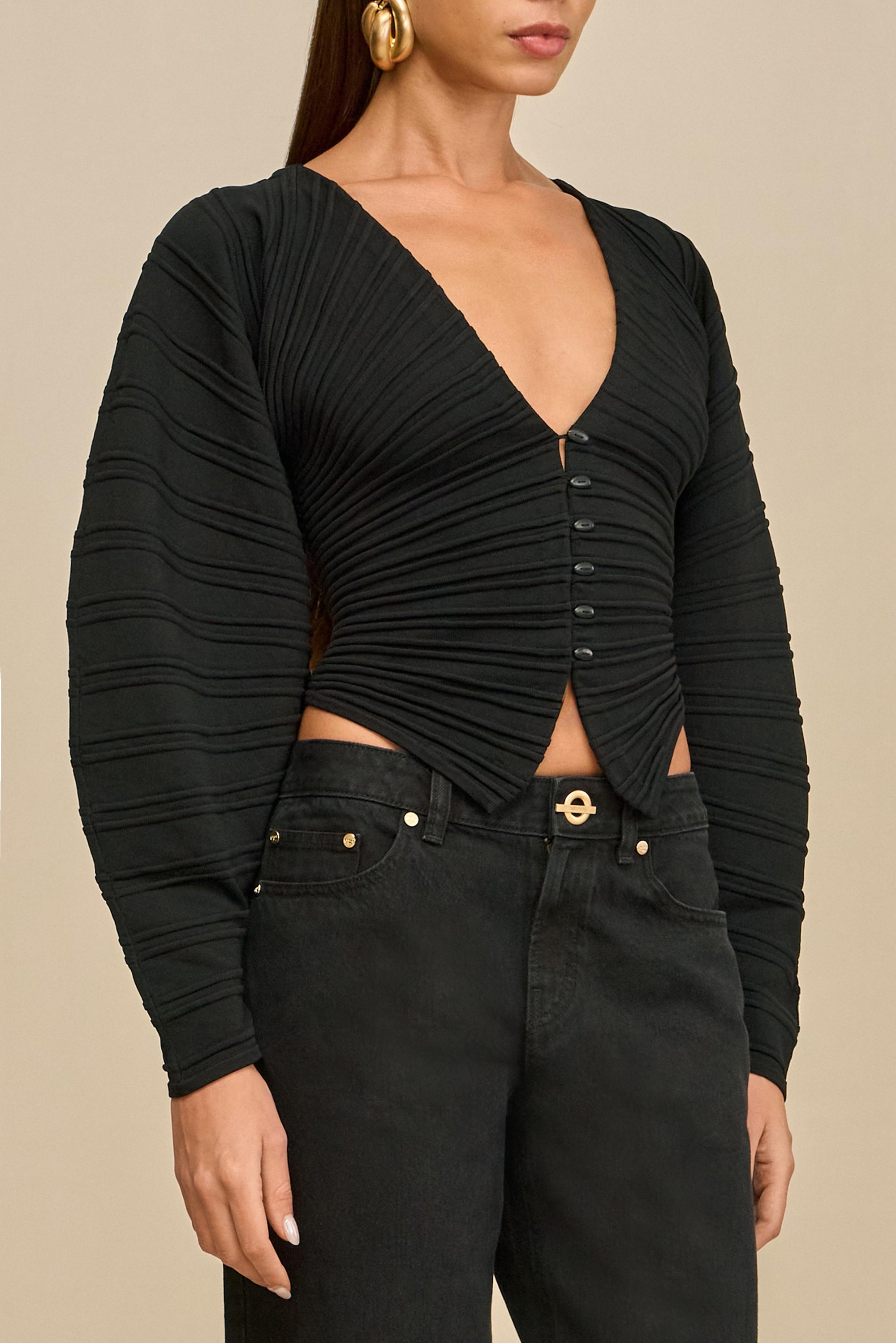 BLAIR KNIT CARDIGAN - BLACK