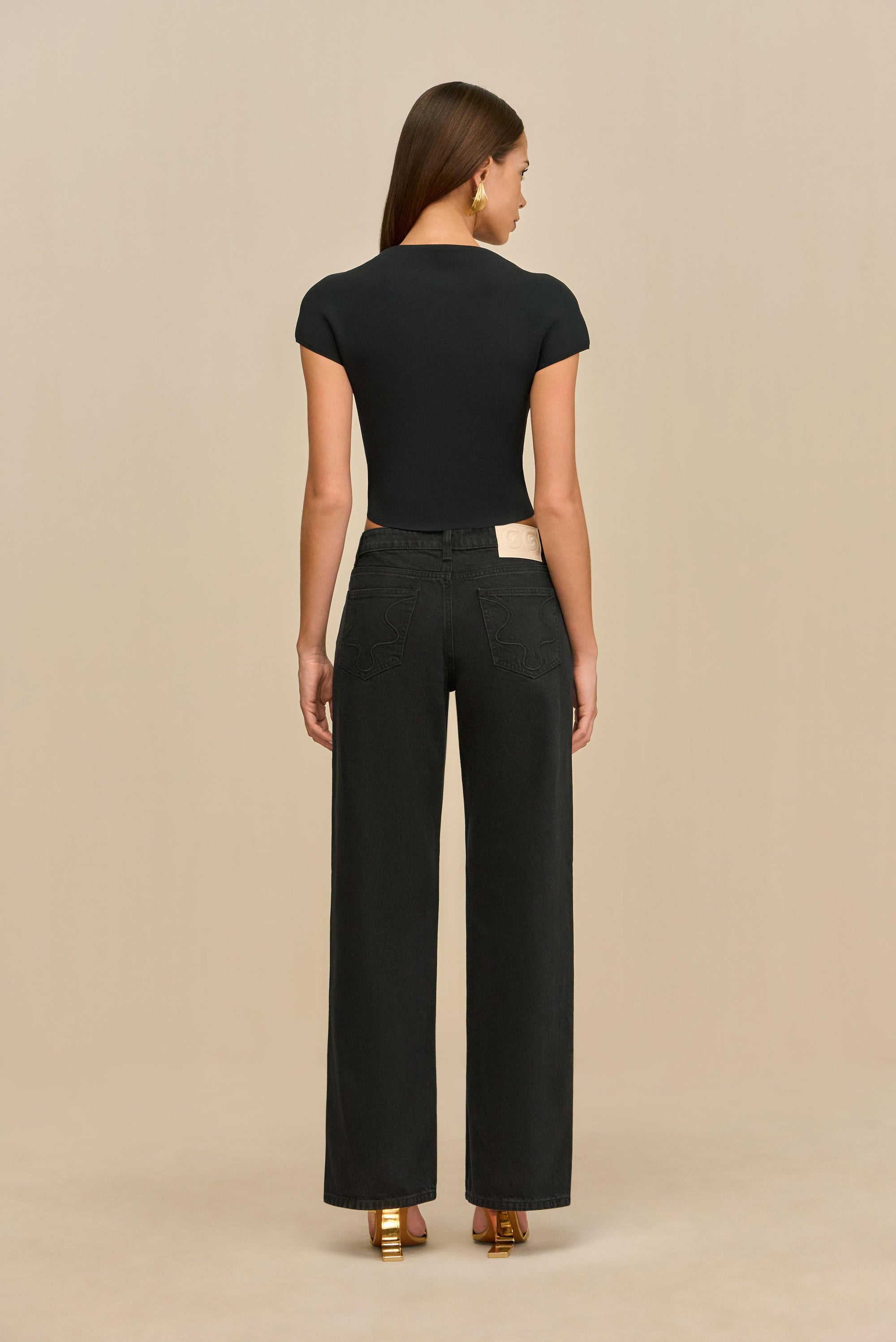 VIRGINIANA KNIT TOP - BLACK