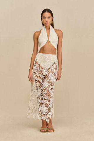 AMINA CROCHET SKIRT - WHITE