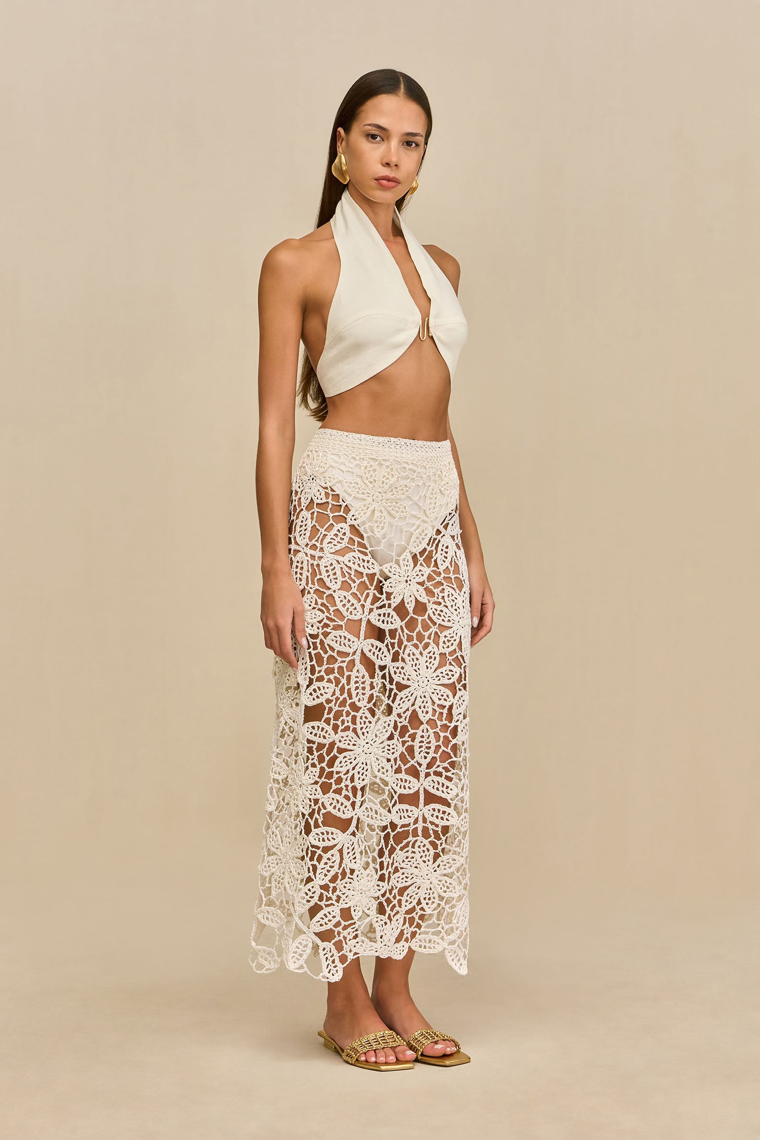 AMINA CROCHET SKIRT - WHITE