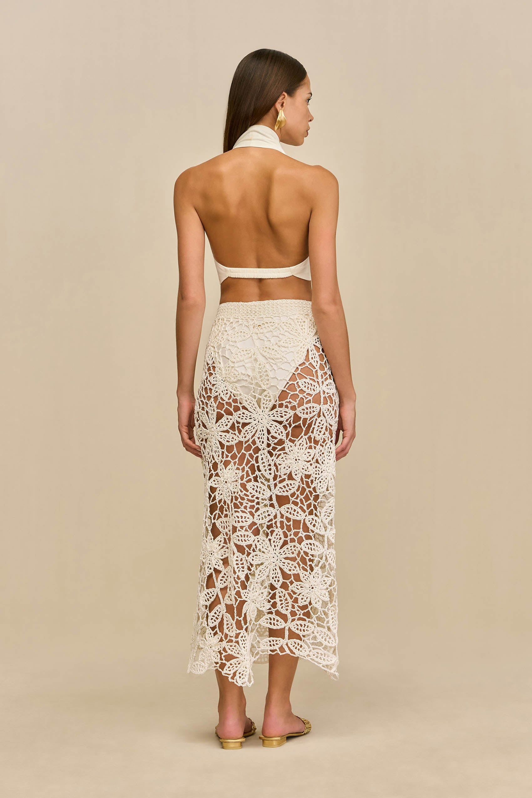 AMINA CROCHET SKIRT - WHITE