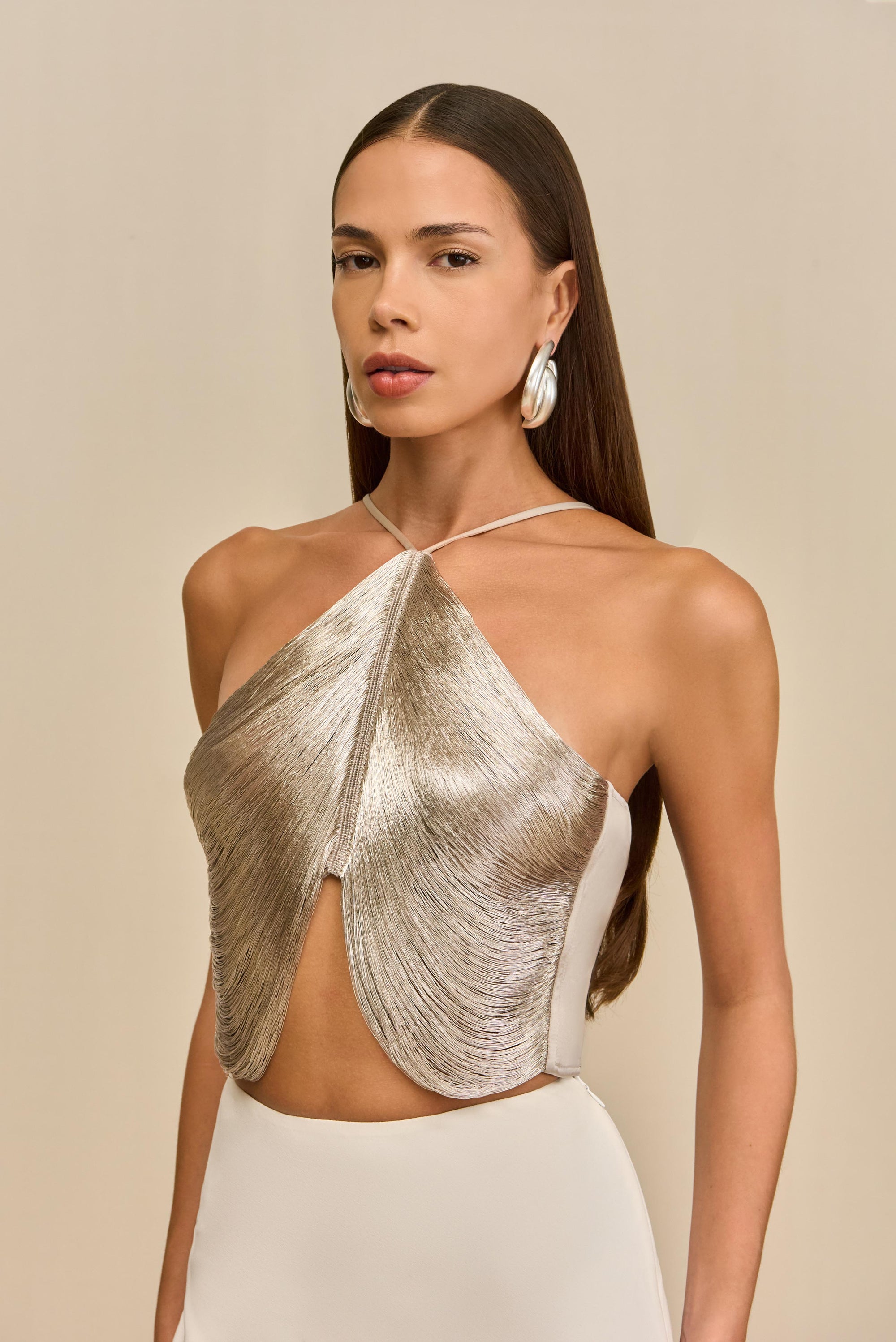 QUELLA TOP - SILVER