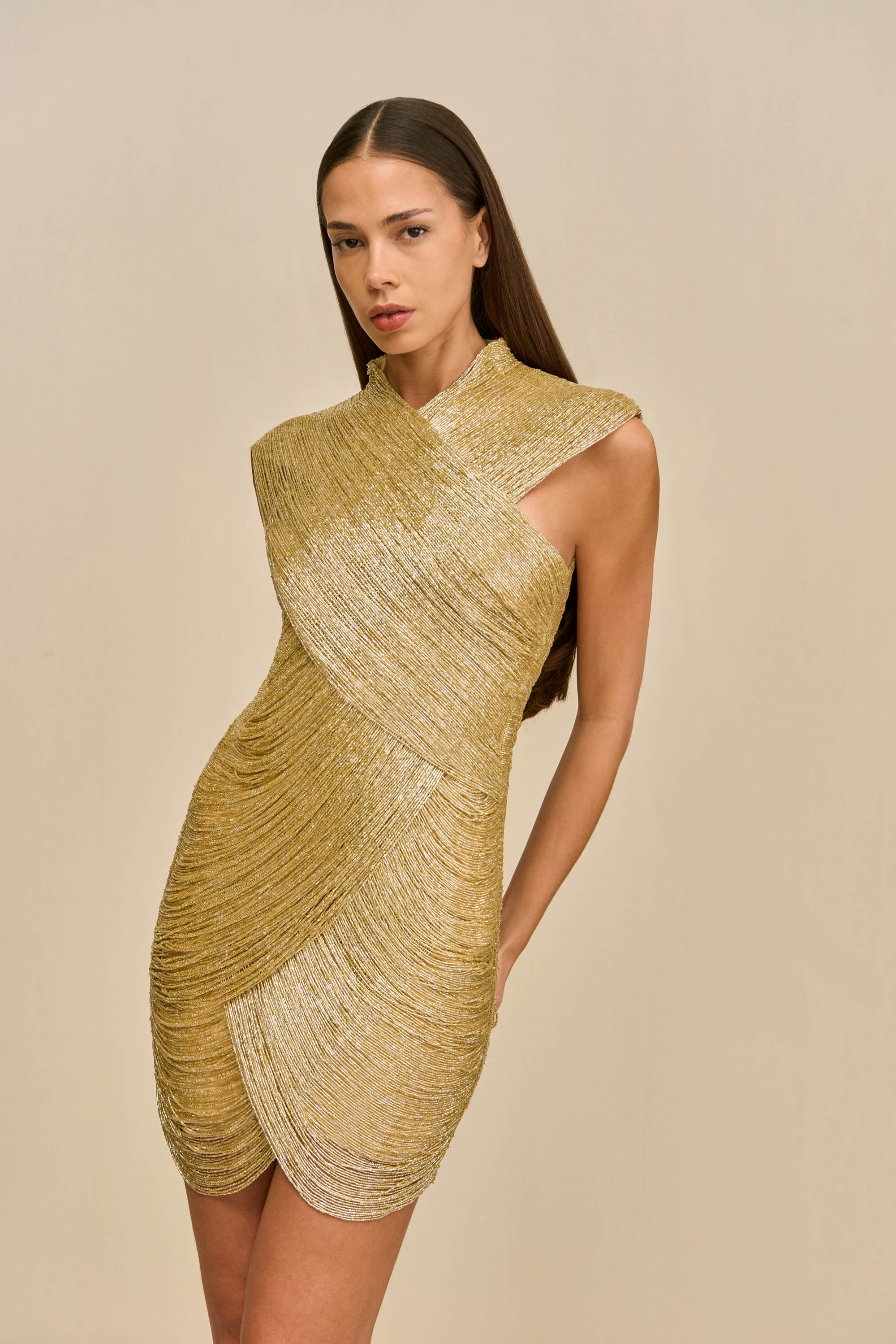 LYON DRESS - LIGHT GOLD