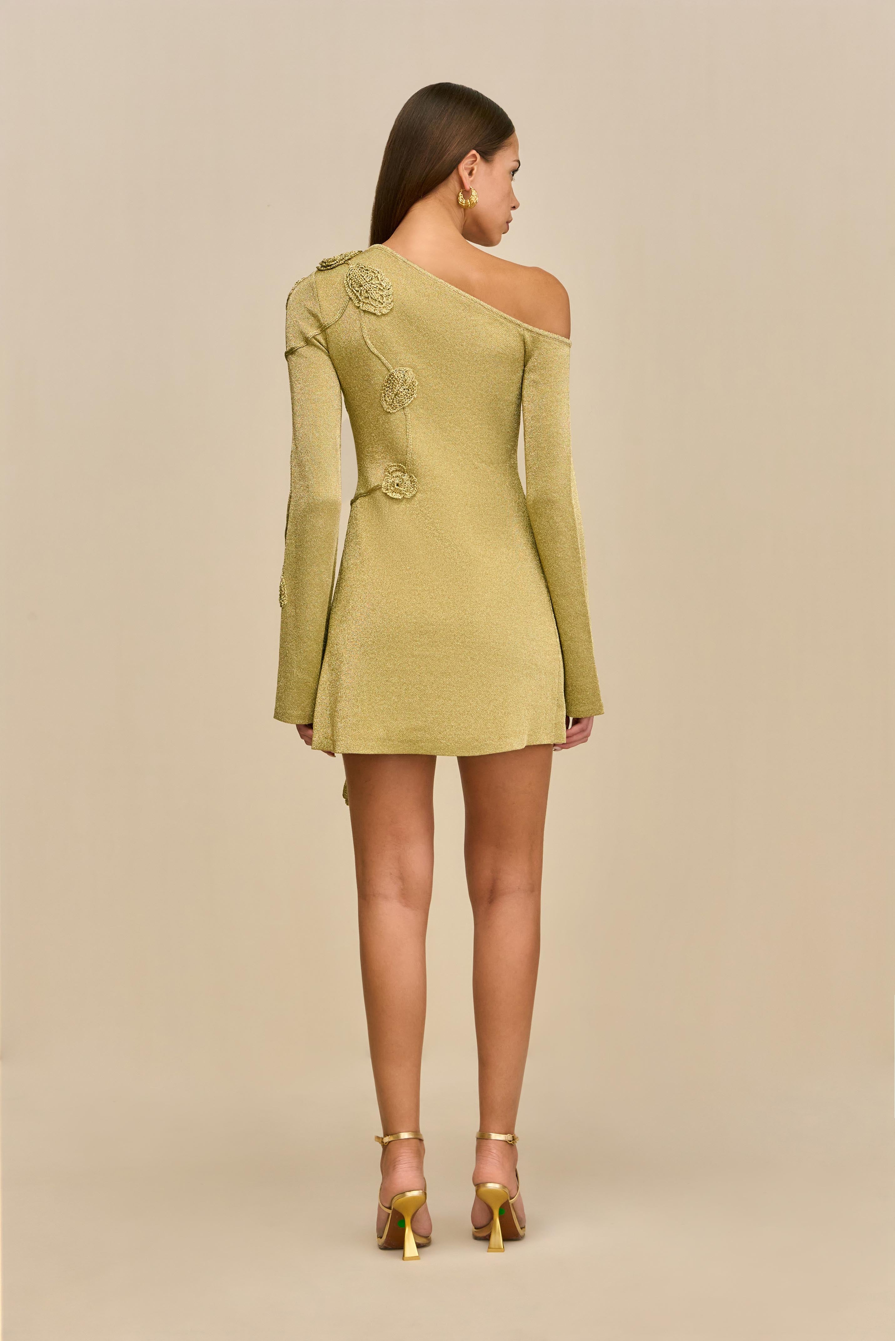 KAELA KNIT DRESS - GOLD CULT GAIA KAELA KNIT DRESS - GOLD CULT GAIA