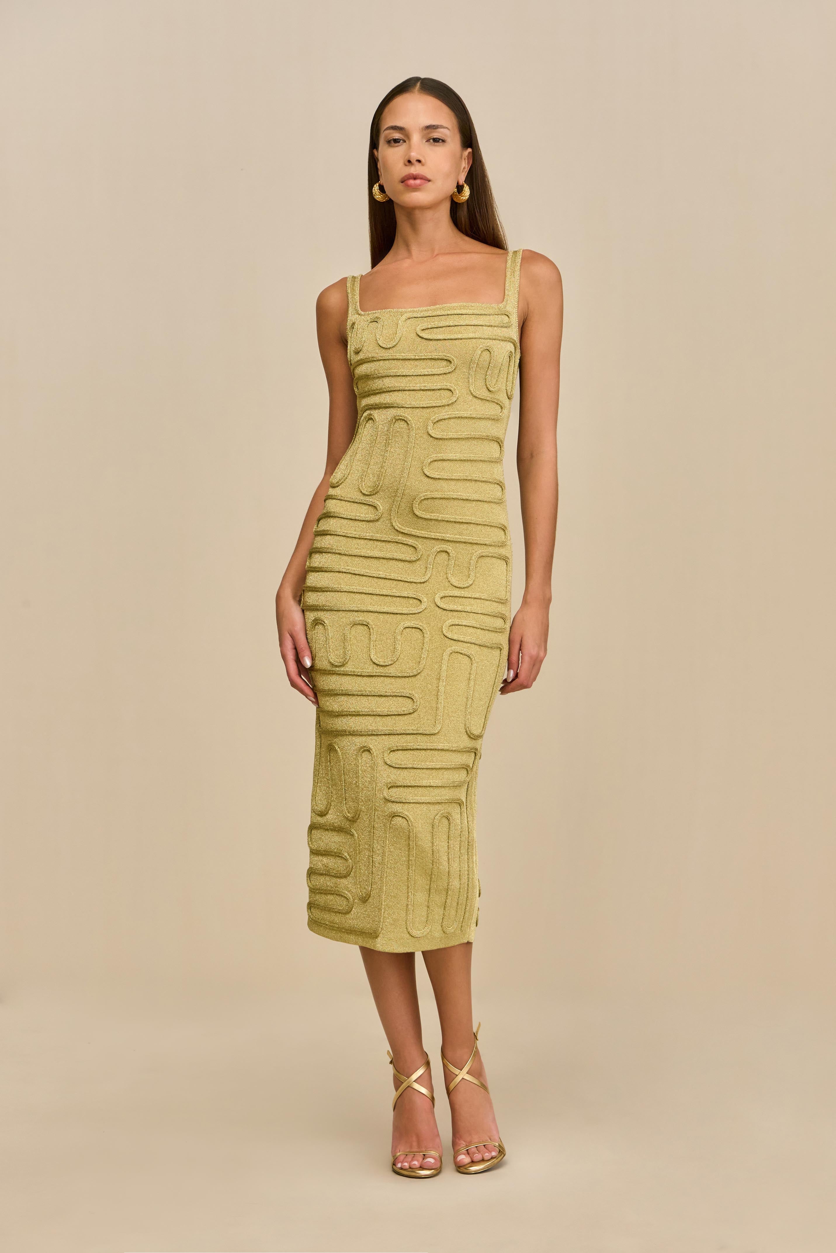 KYMIA KNIT DRESS - GOLD CULT GAIA KYMIA KNIT DRESS - GOLD CULT GAIA