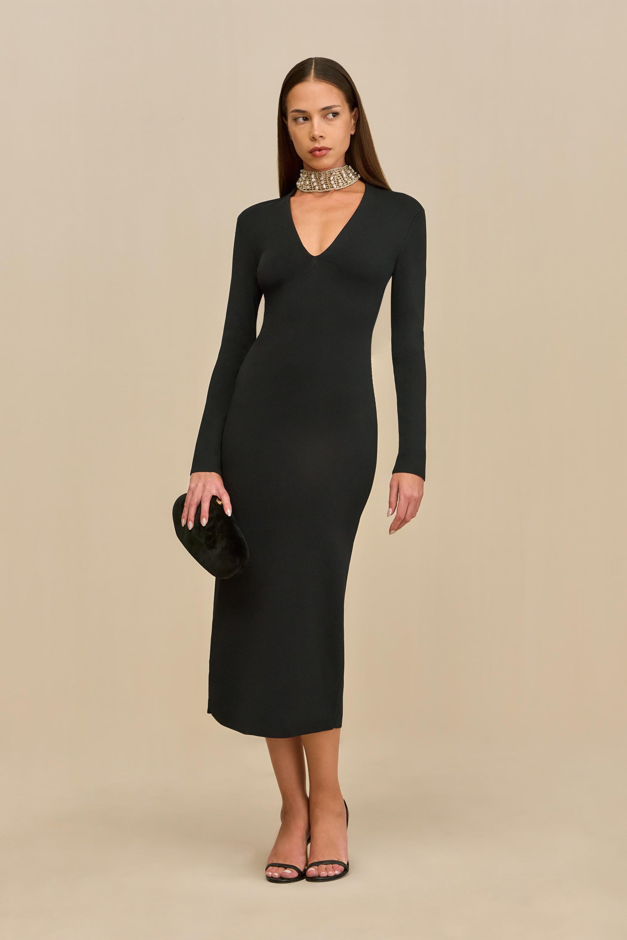 SHYLA KNIT DRESS - BLACK