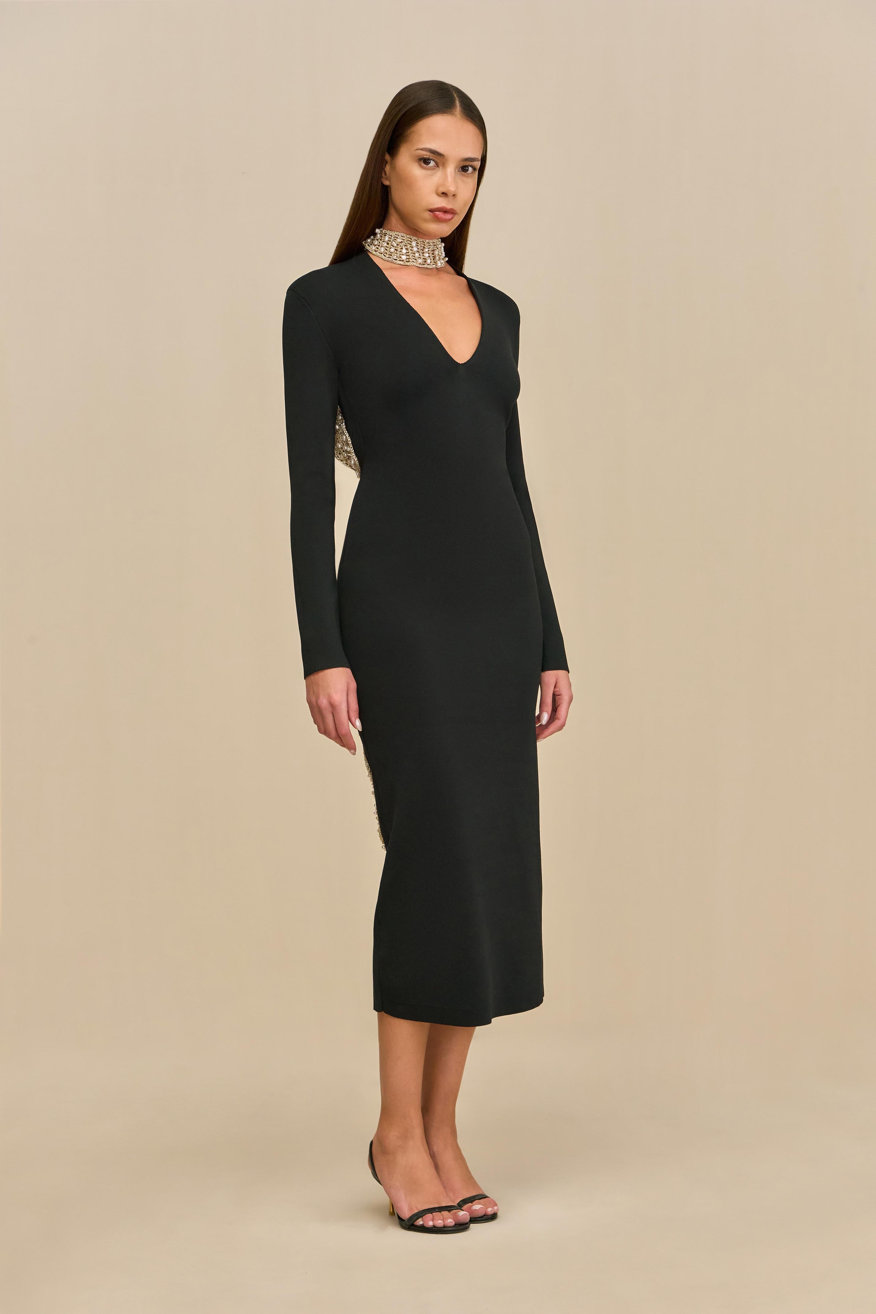 SHYLA KNIT DRESS - BLACK