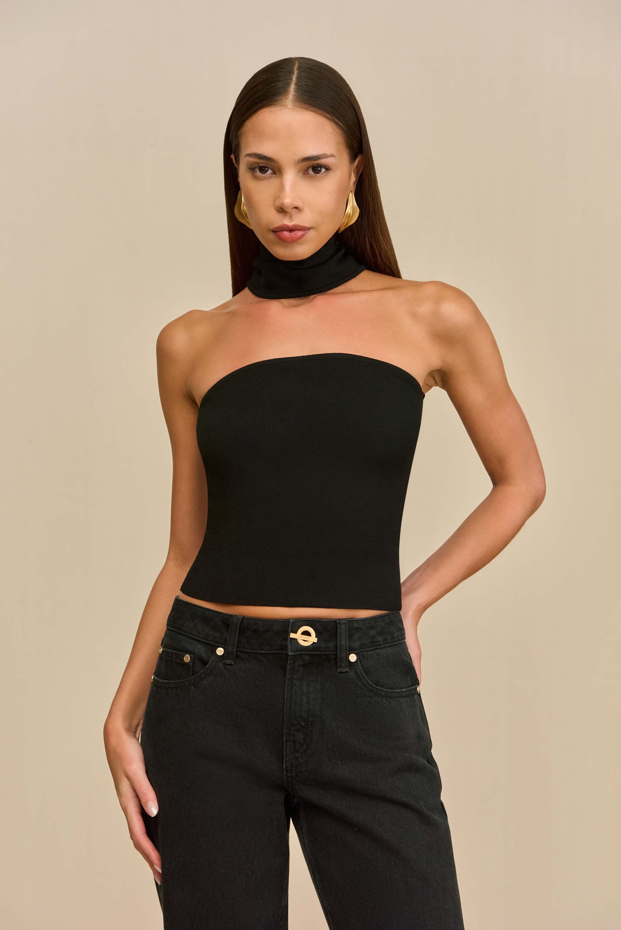 WALI KNIT TOP - BLACK