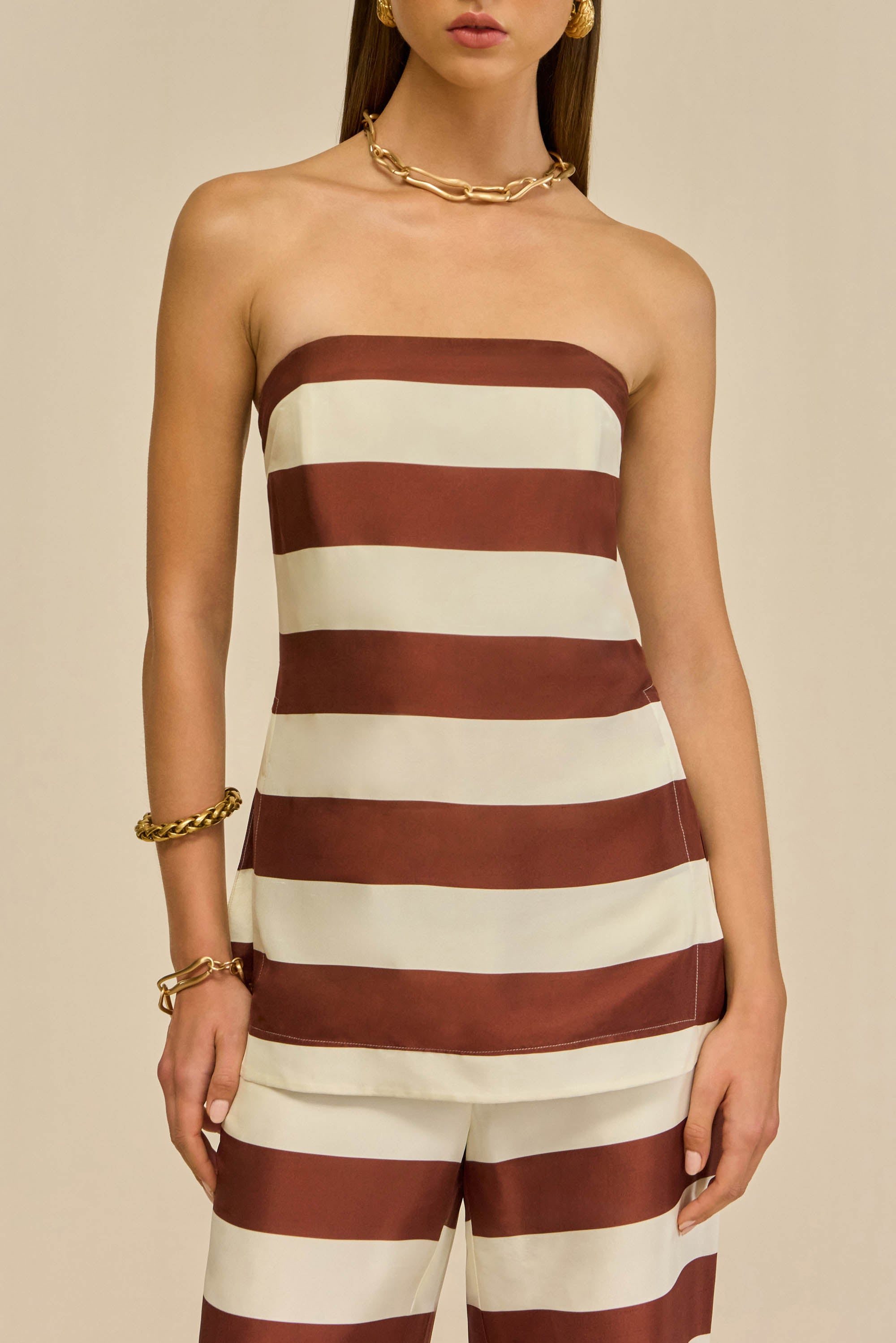 RHETT TOP - LARGE SADDLE STRIPE