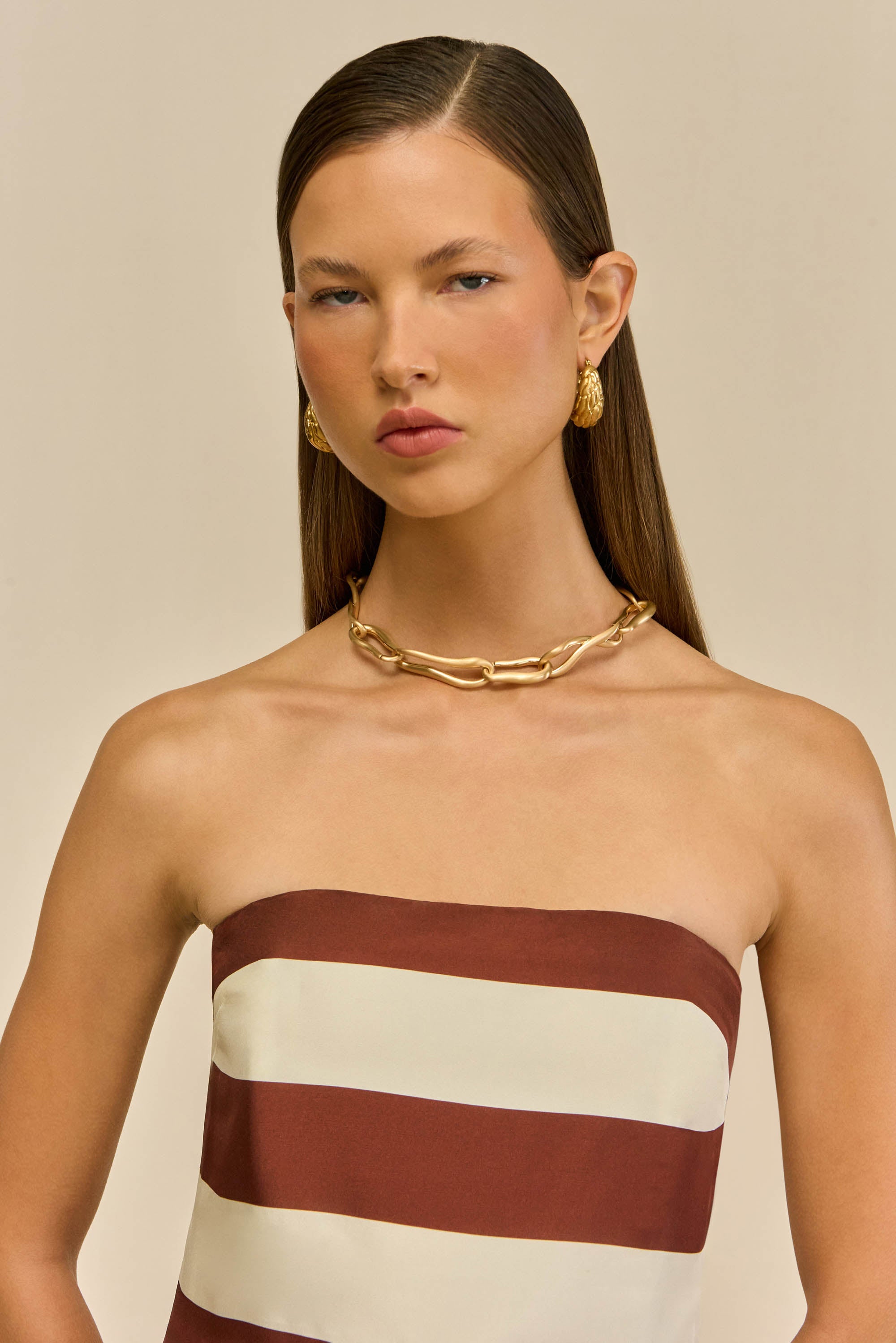 RHETT TOP - LARGE SADDLE STRIPE