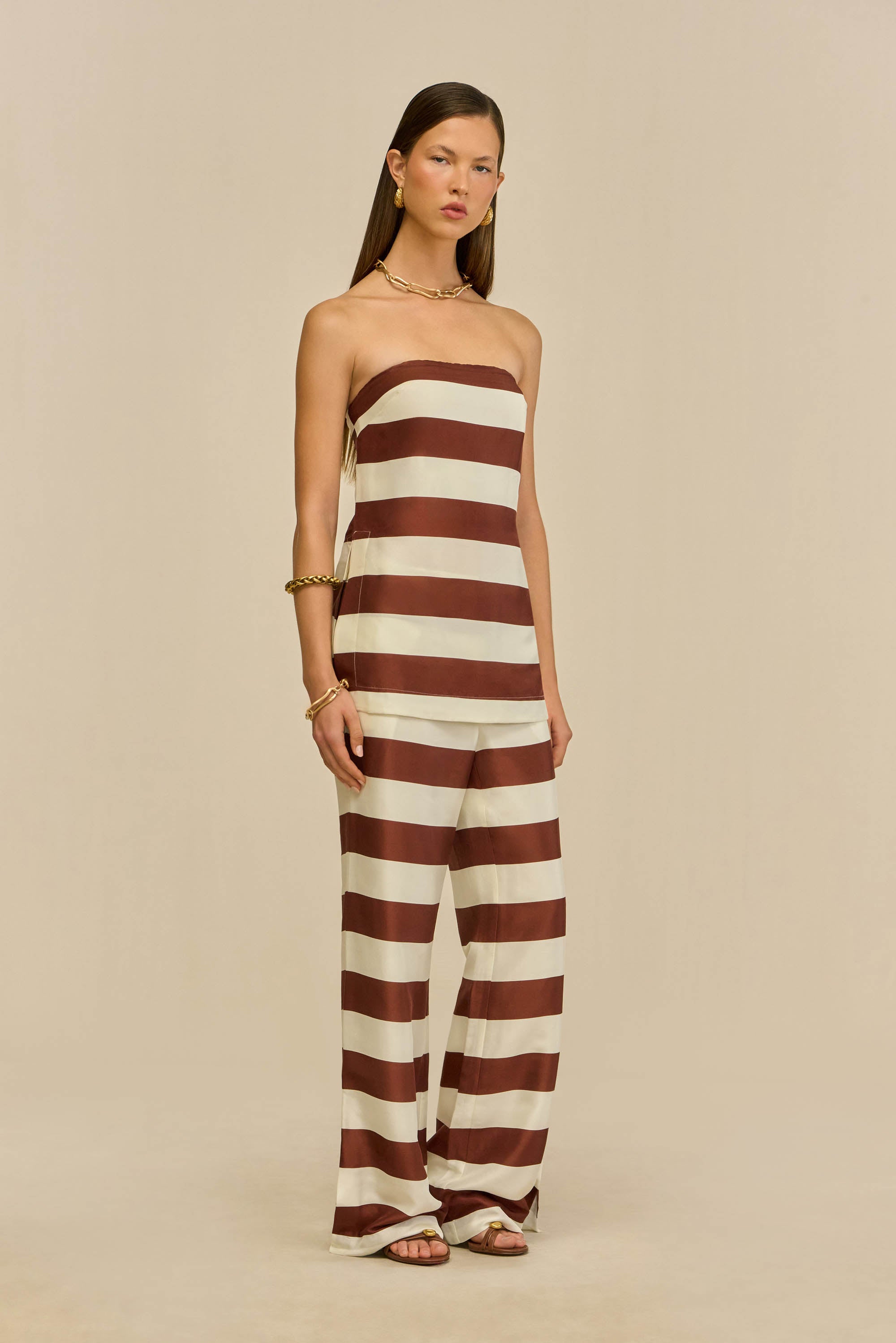 RHETT TOP - LARGE SADDLE STRIPE