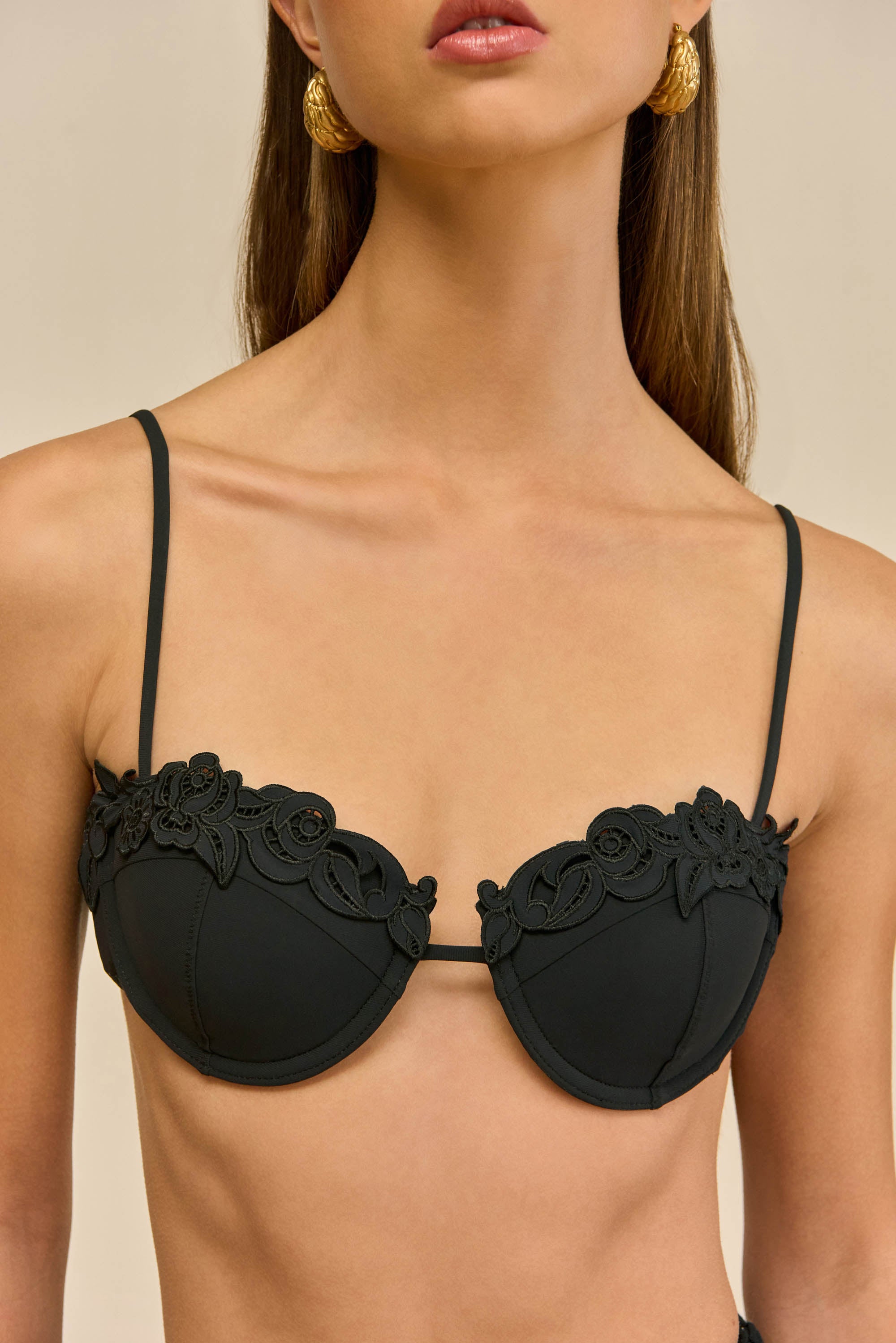 GRETA BIKINI TOP - BLACK