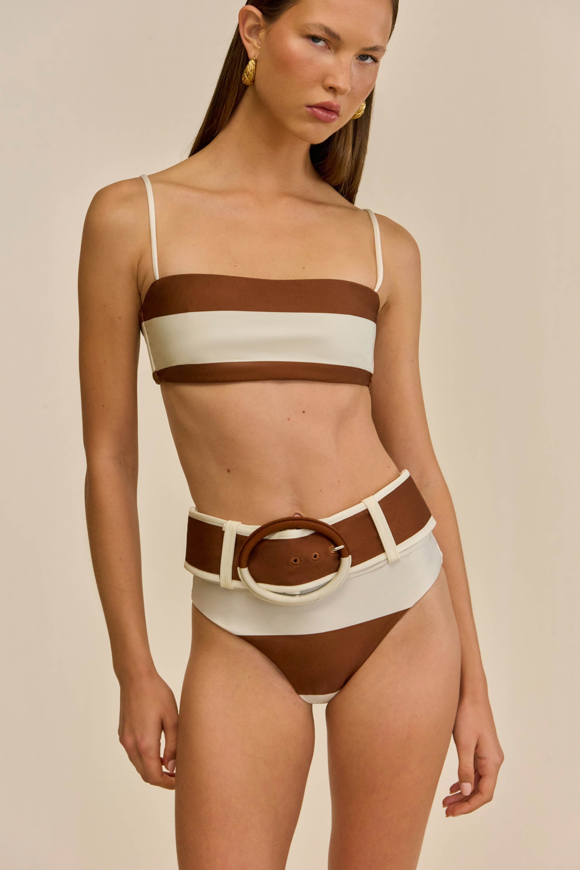 ESTRELLA BIKINI TOP - LARGE SADDLE STRIPE