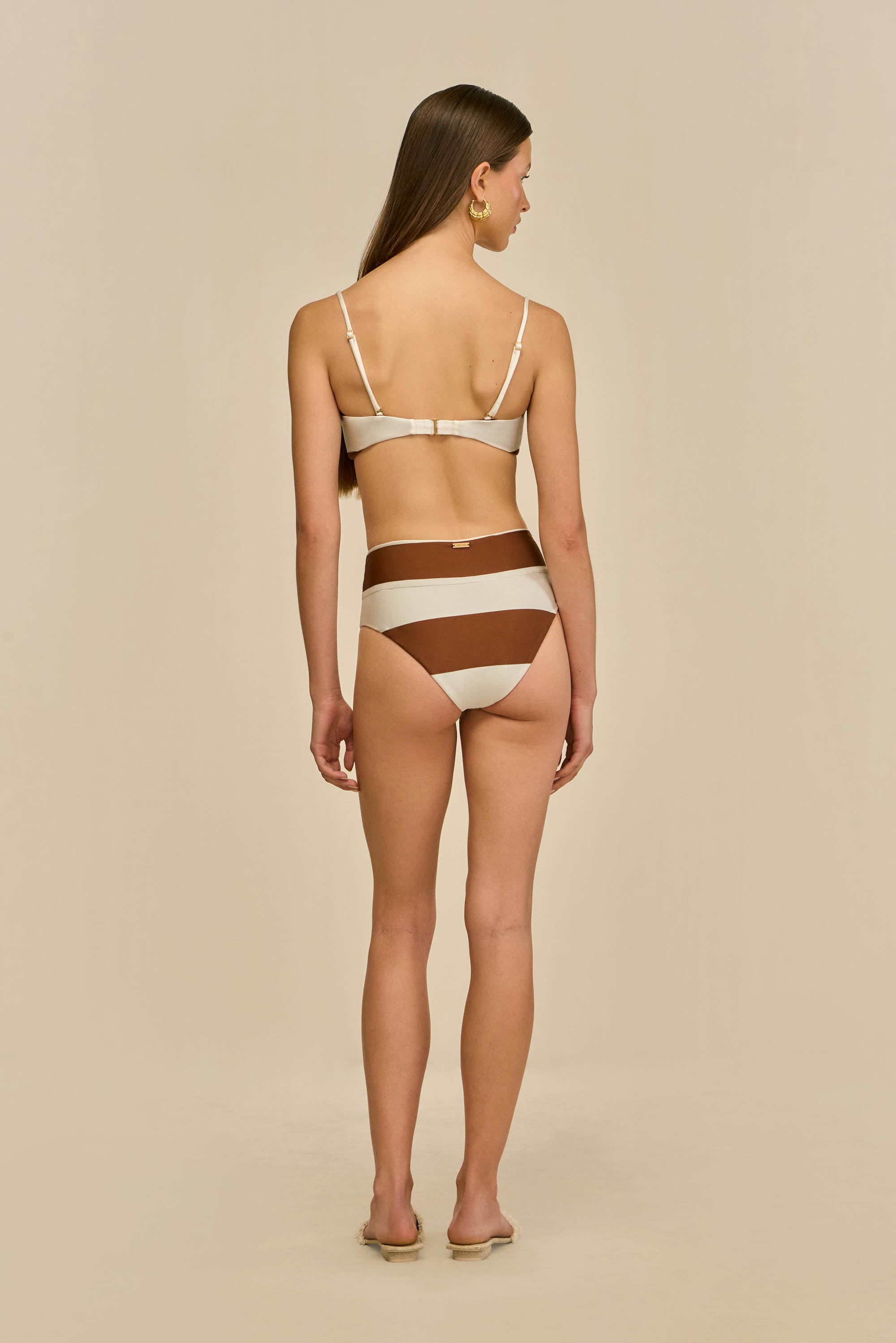 TAREK BIKINI BOTTOM - LARGE SADDLE STRIPE