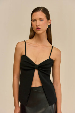 LENNON KNIT TOP - BLACK