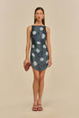 MADISON DRESS - LARGE DOT DEEP LAKE