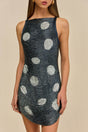 MADISON DRESS - LARGE DOT DEEP LAKE