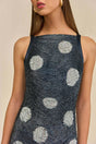MADISON DRESS - LARGE DOT DEEP LAKE