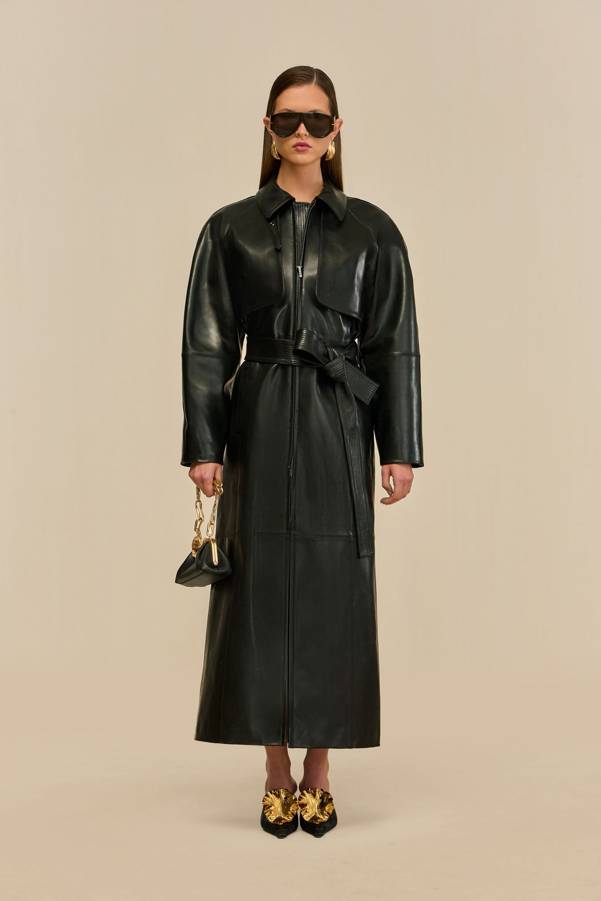 HAMMER TRENCH COAT - BLACK