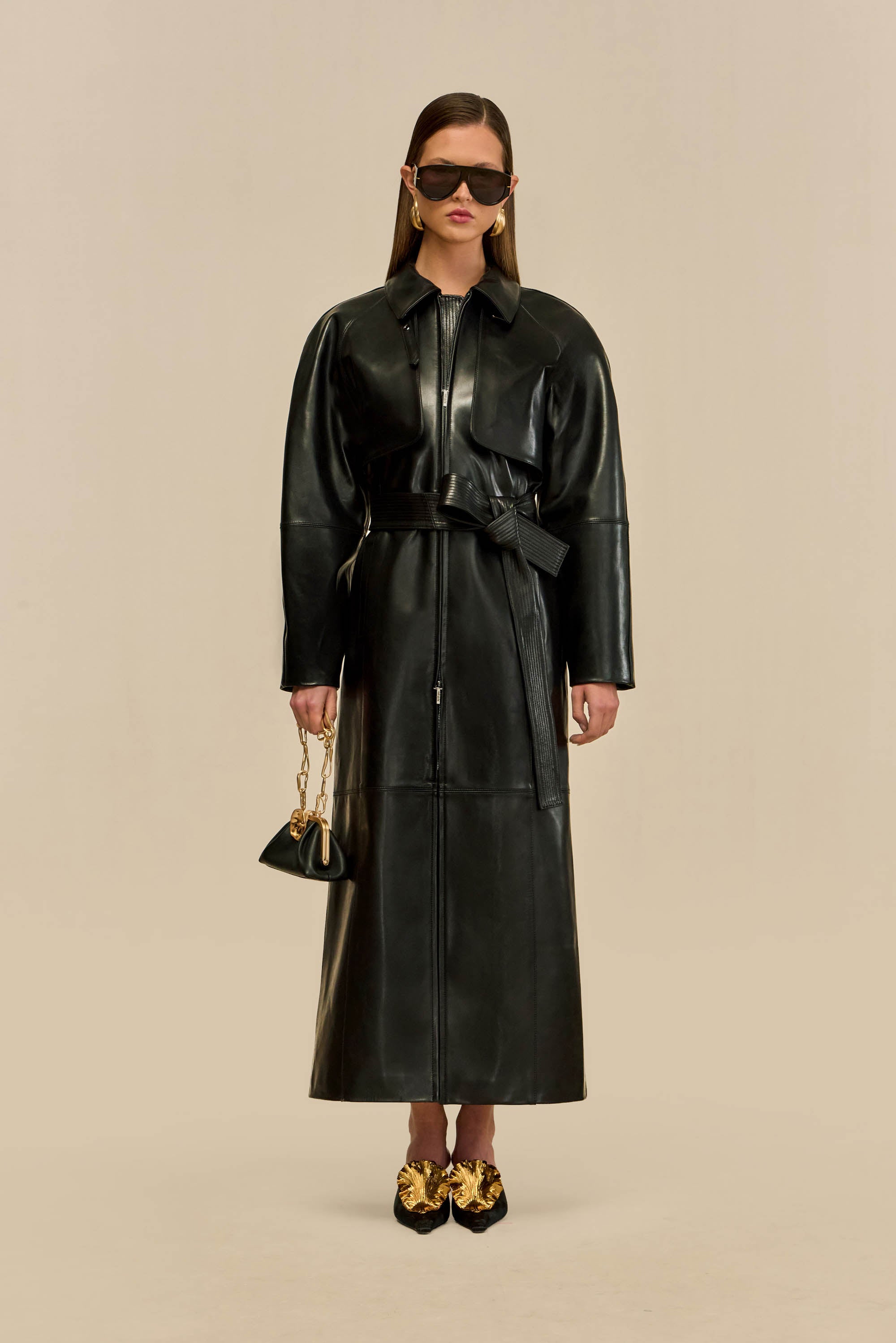 HAMMER TRENCH COAT - BLACK